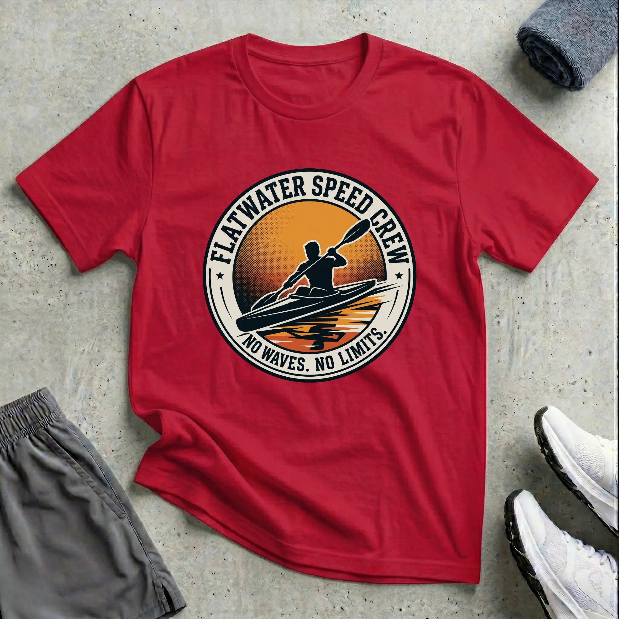 Flatwater Speed Crew - No Waves, No Limits. Racing T-Shirt Printify