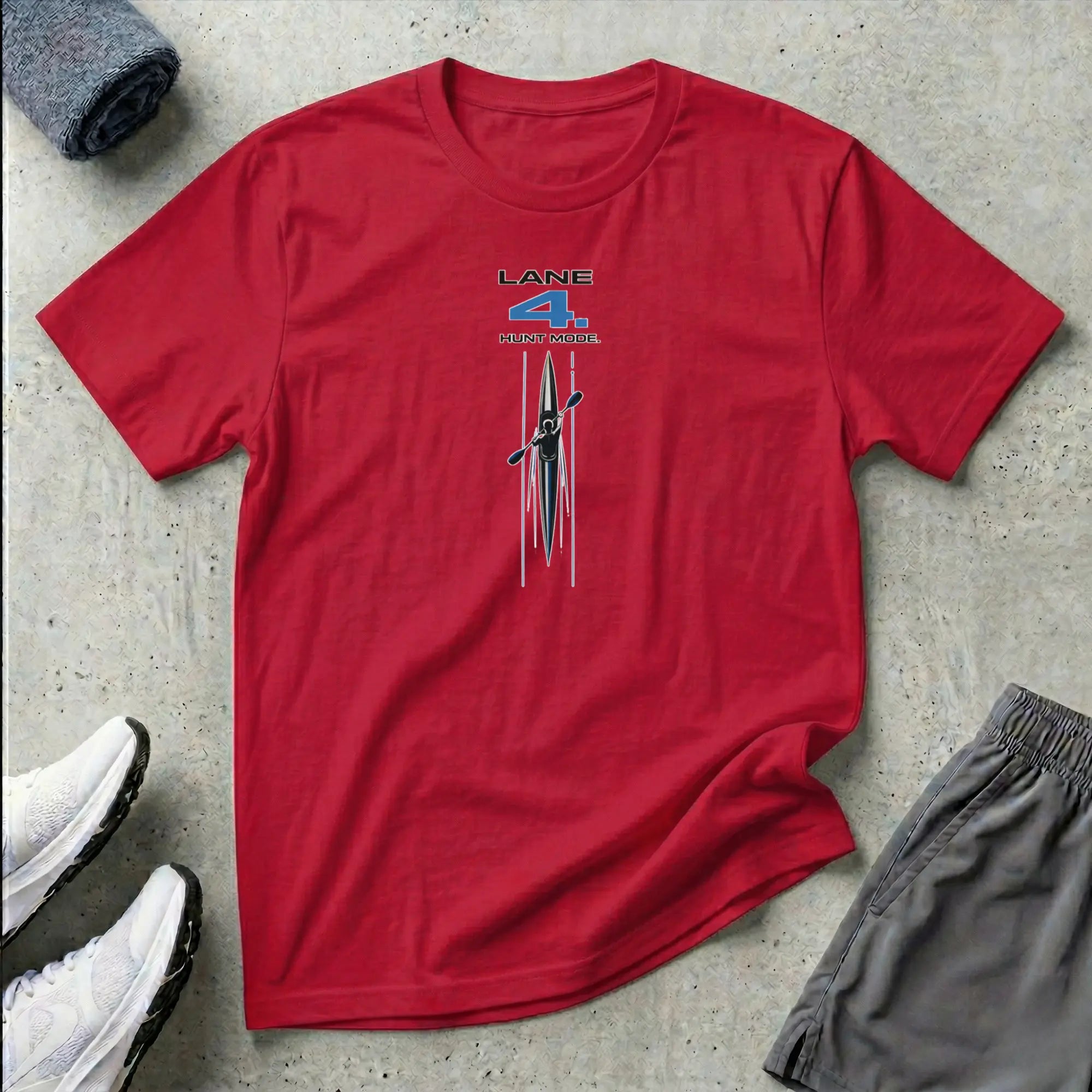 Lane 4. Hunt Mode. Kayak Sprint T-Shirt Printify