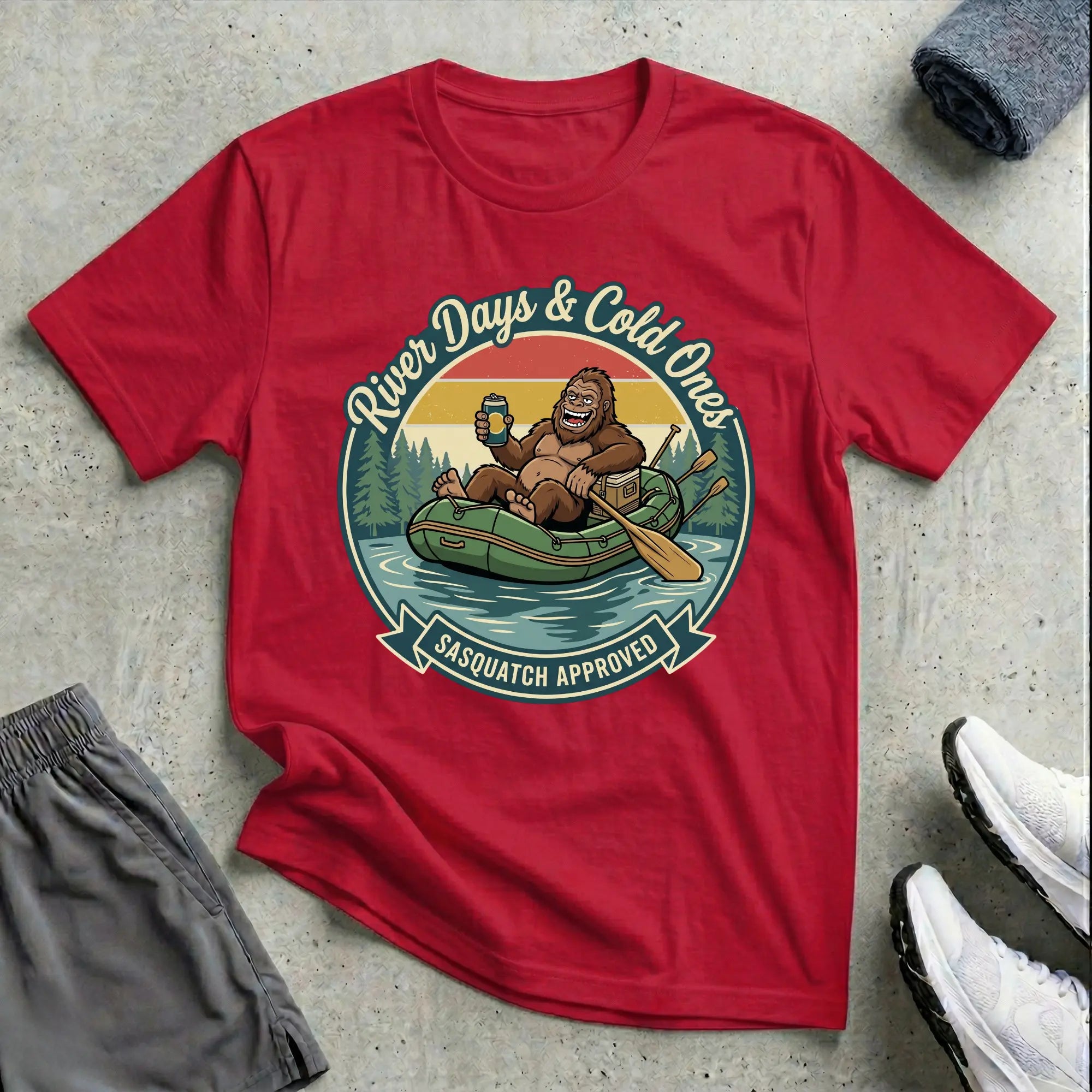 River Days & Cold Ones. Rafting T-Shirt - RELAXED Printify