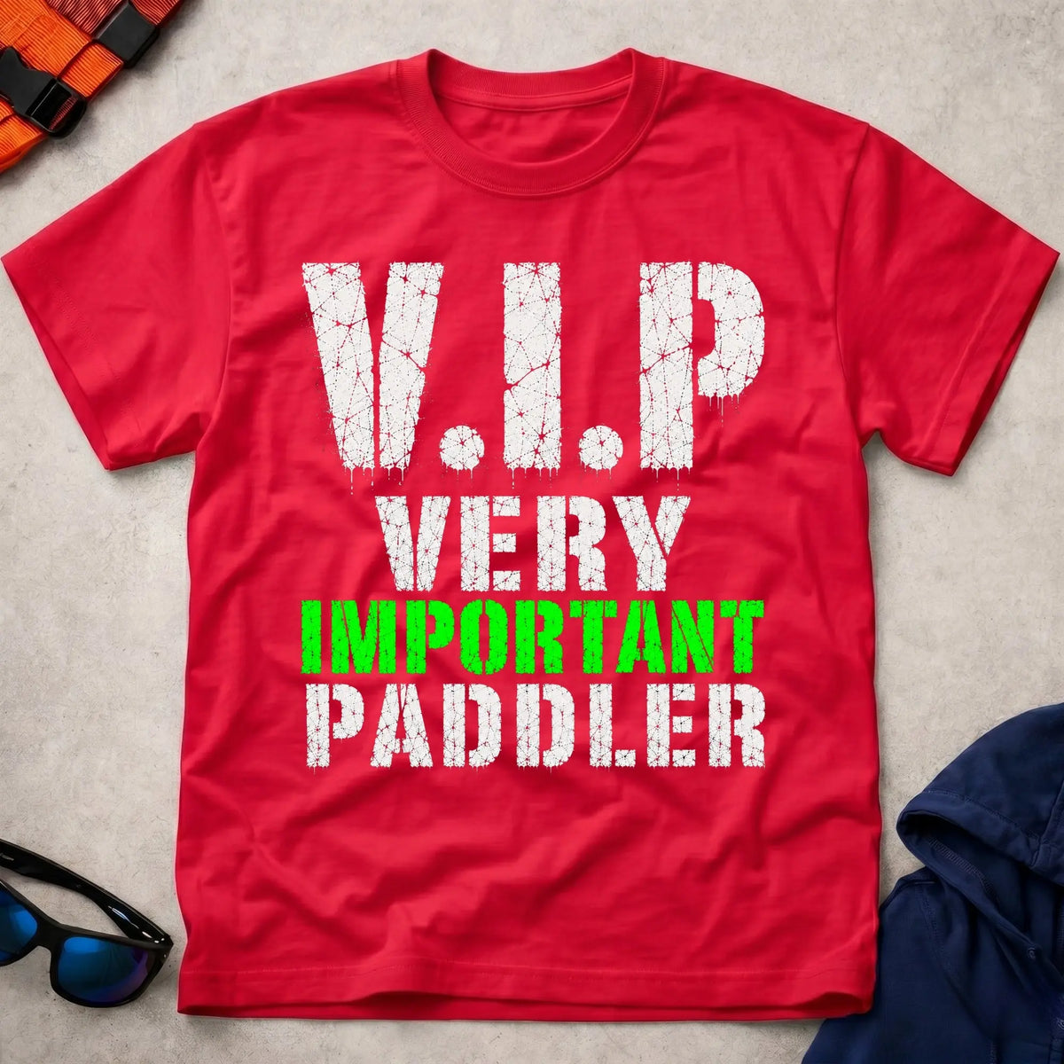 Red V.I.P. tee — funny paddling gift — Vector Paddle