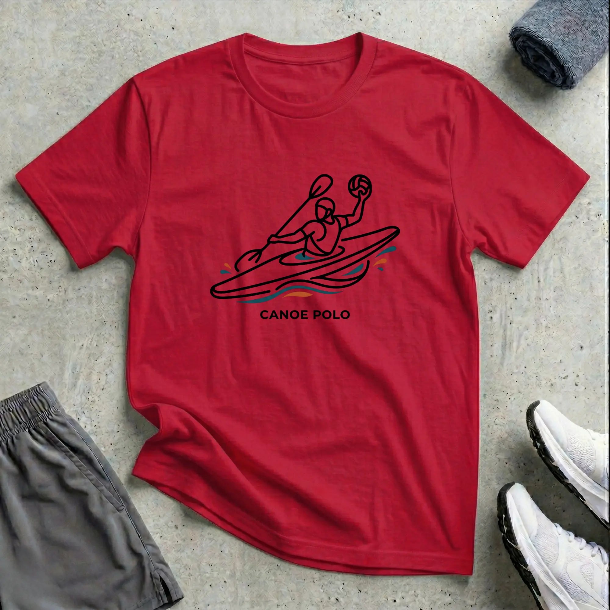 Canoe Polo Line Art T-Shirt Printify