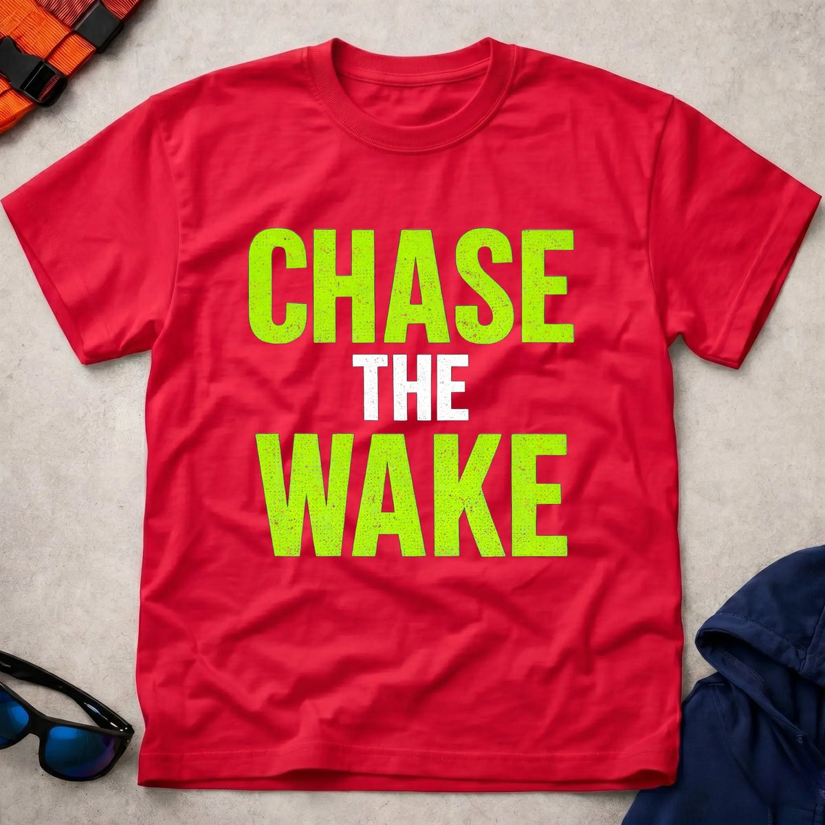 Red Chase The Wake surfski paddling tee — Vector Paddle