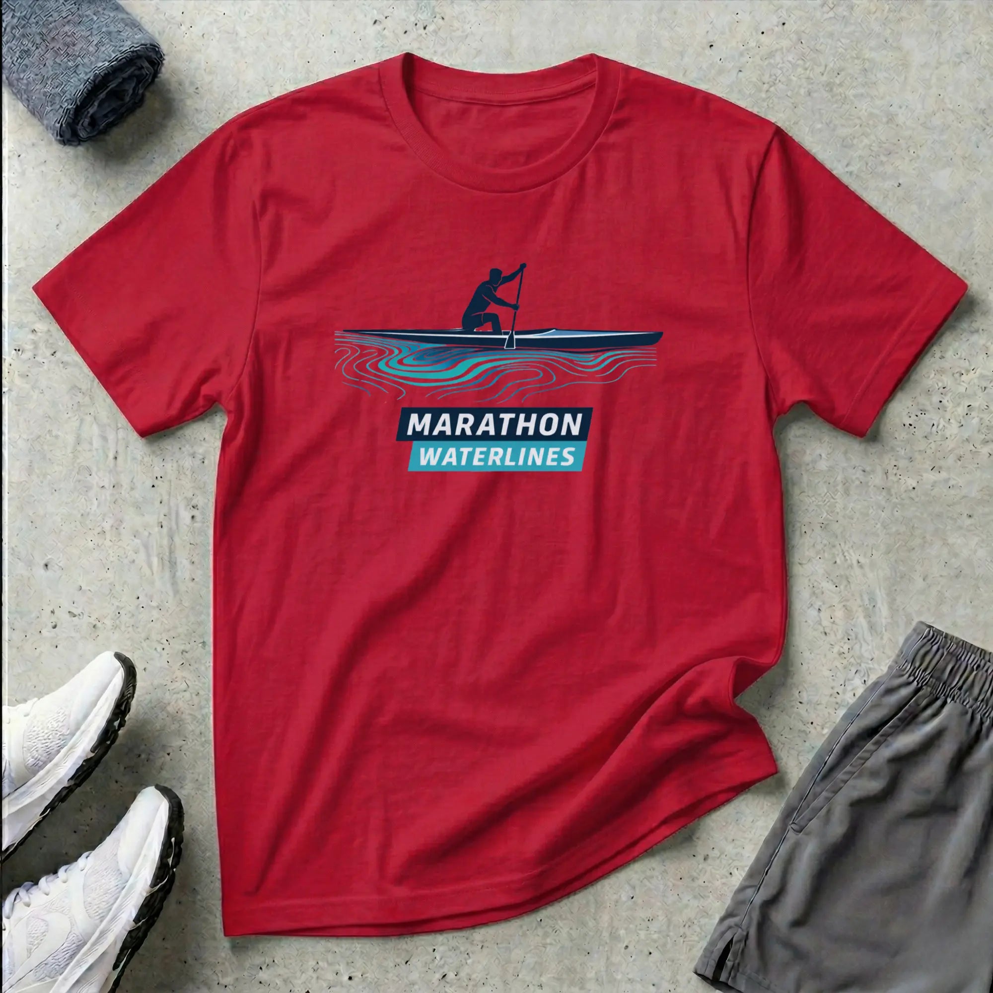 Marathon Waterlines. C1 Canoe T-Shirt Printify