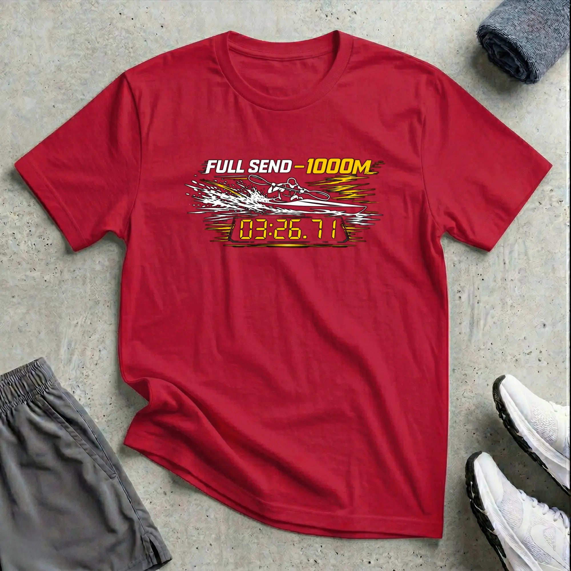Full Send - 1000m. Kayak Sprint T-Shirt Printify