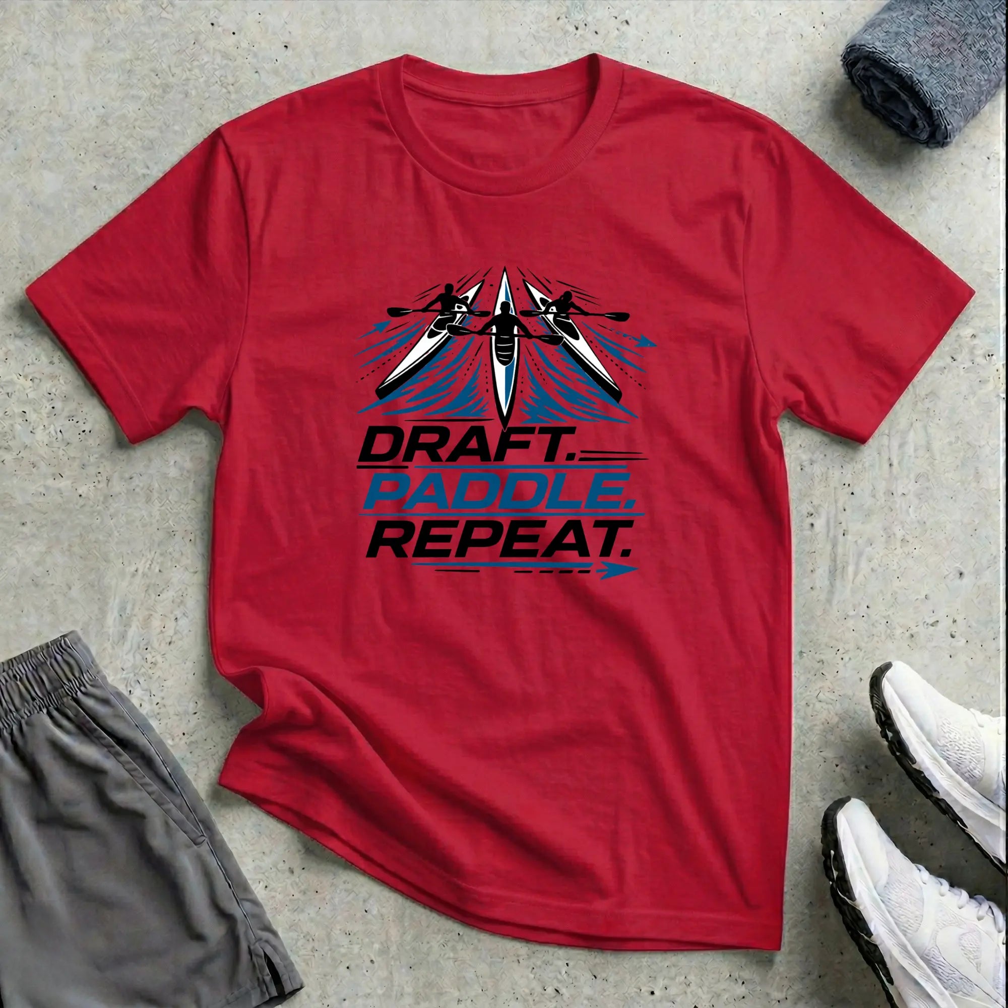 Draft Paddle Repeat. Surfski Ocean Kayak T-Shirt Printify
