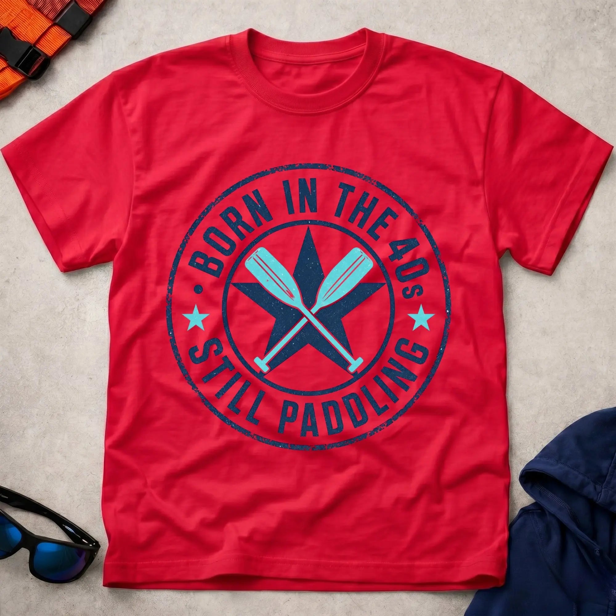 Born In The 40s · Still Paddling vintage stamp badge paddling tee | Vector Paddle