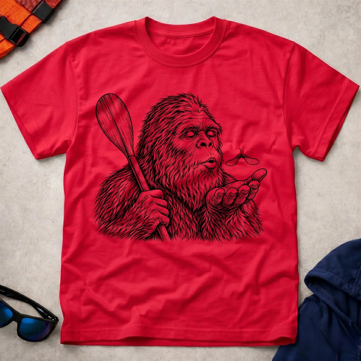 Red Legend Has It tee — funny paddling tall-tale gift — Vector Paddle