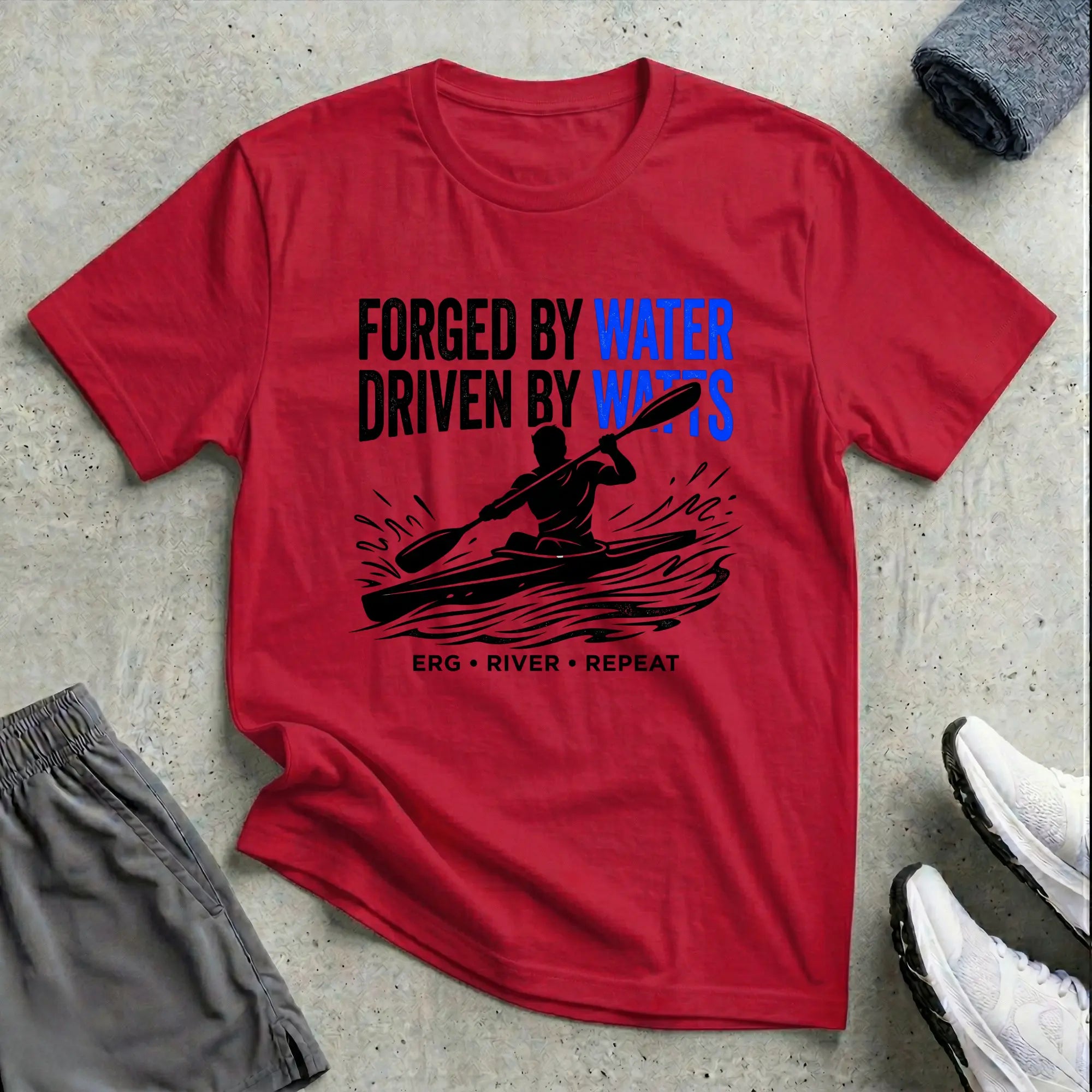 Forged By Water - Driven By Watts. Racing T-Shirt Printify