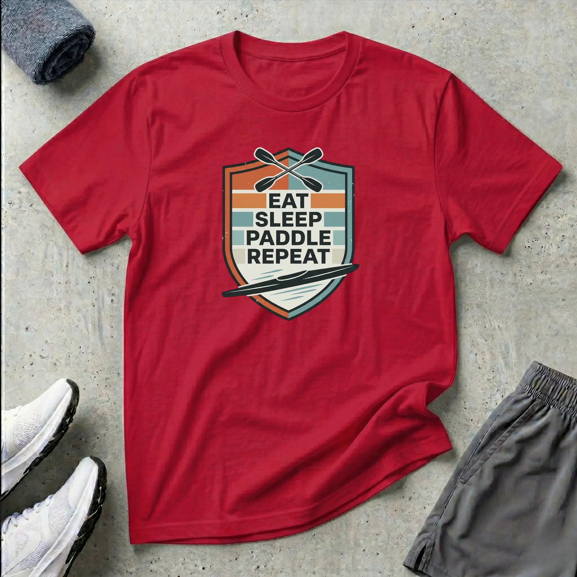 Eat Sleep Paddle Repeat | K1 Kayak T-Shirt Printify
