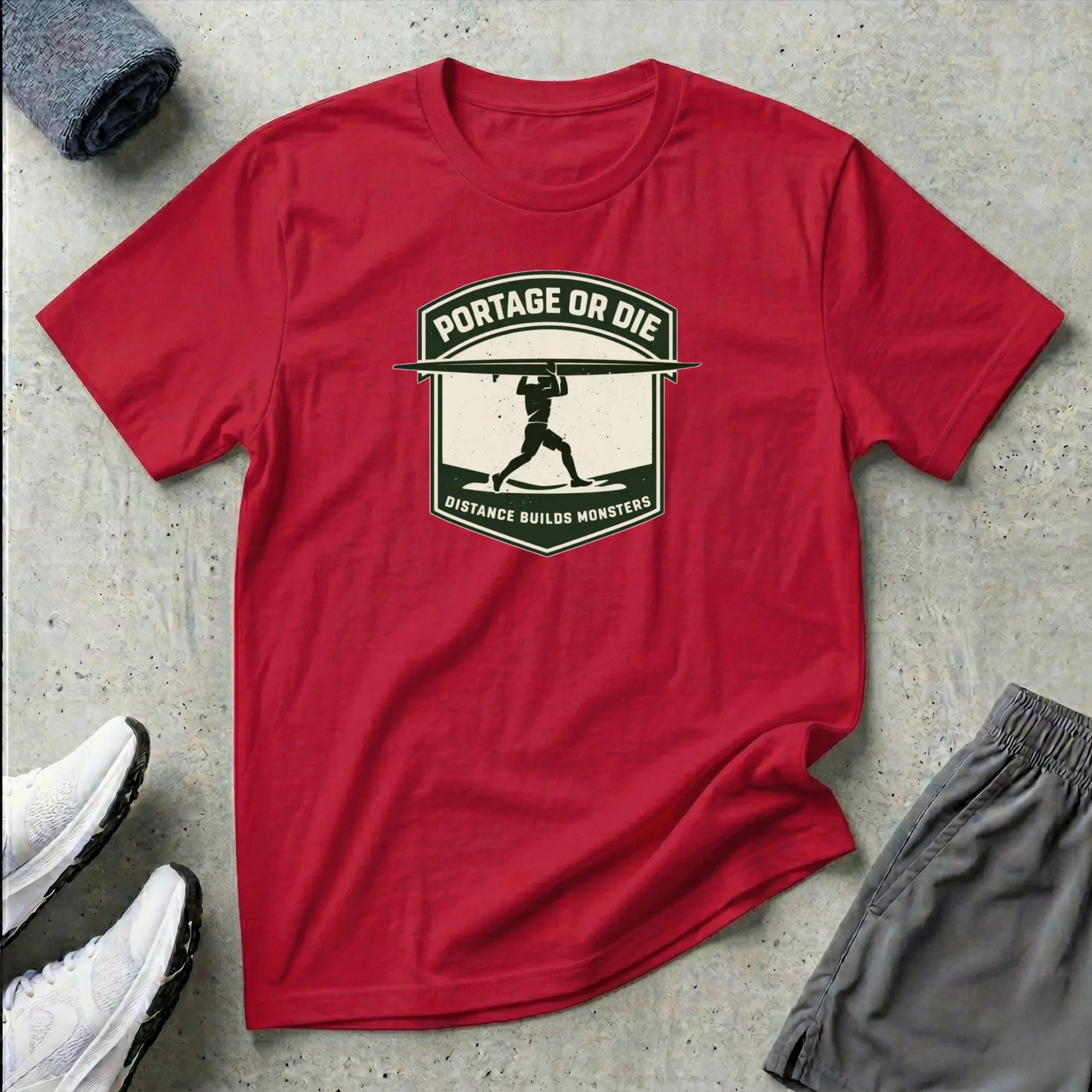 Portage or Die. Canoe Kayak T-Shirt Printify