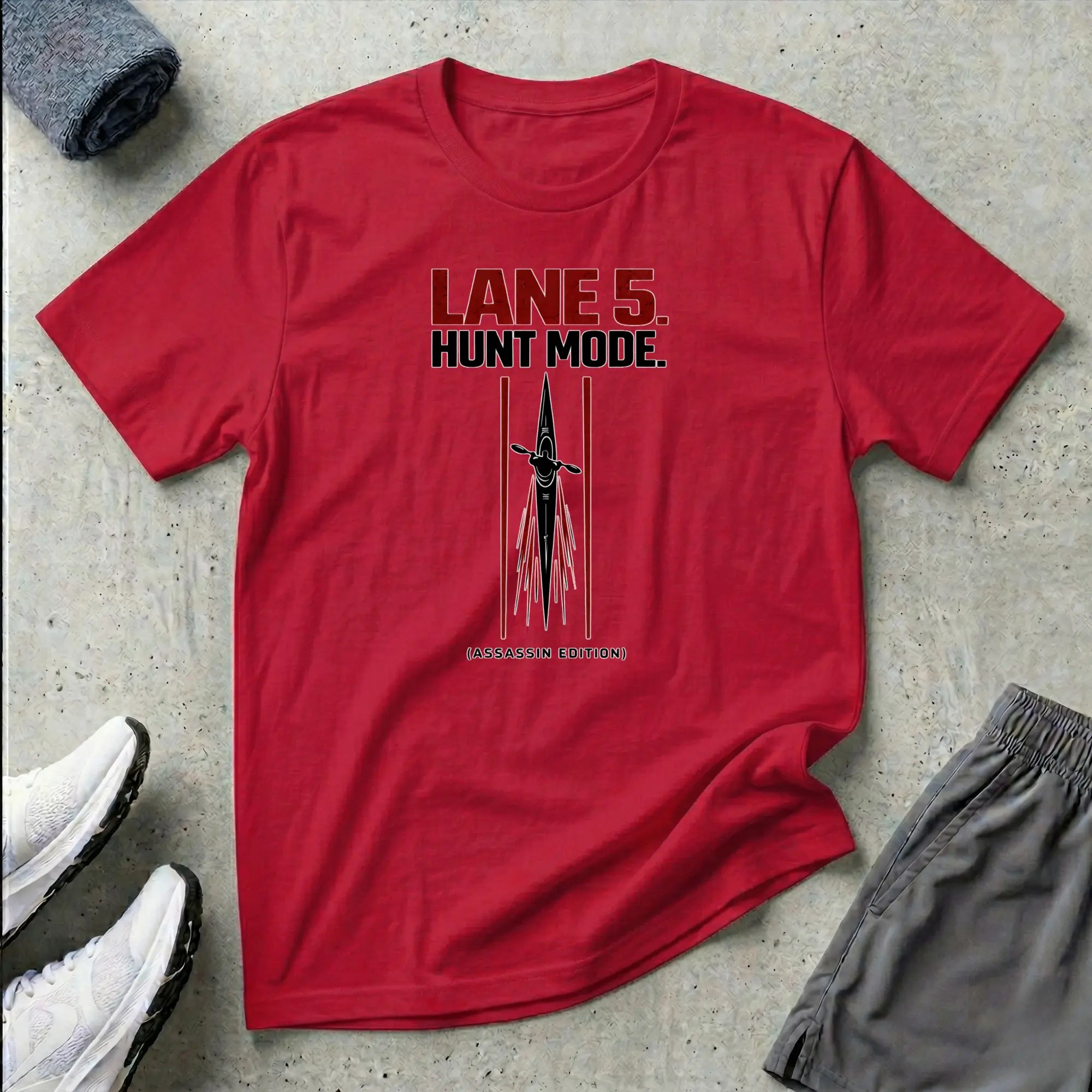 Lane 5. Hunt Mode - Assassin Edition. Kayak T-Shirt Printify