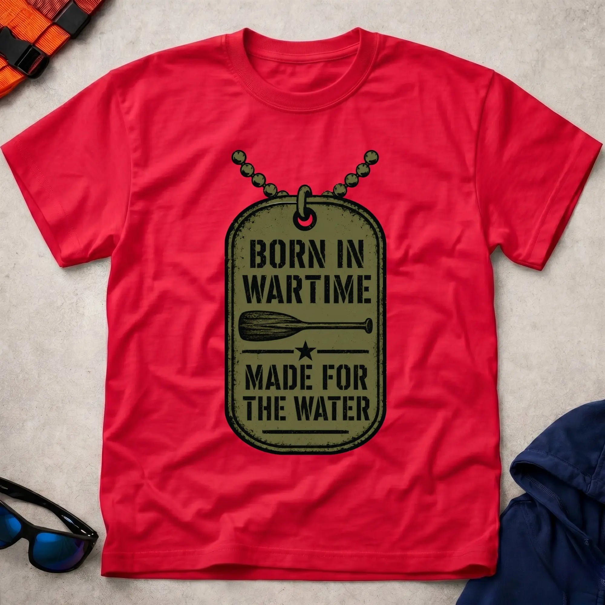Born In Wartime military dog tag paddling tee | Vector Paddle
