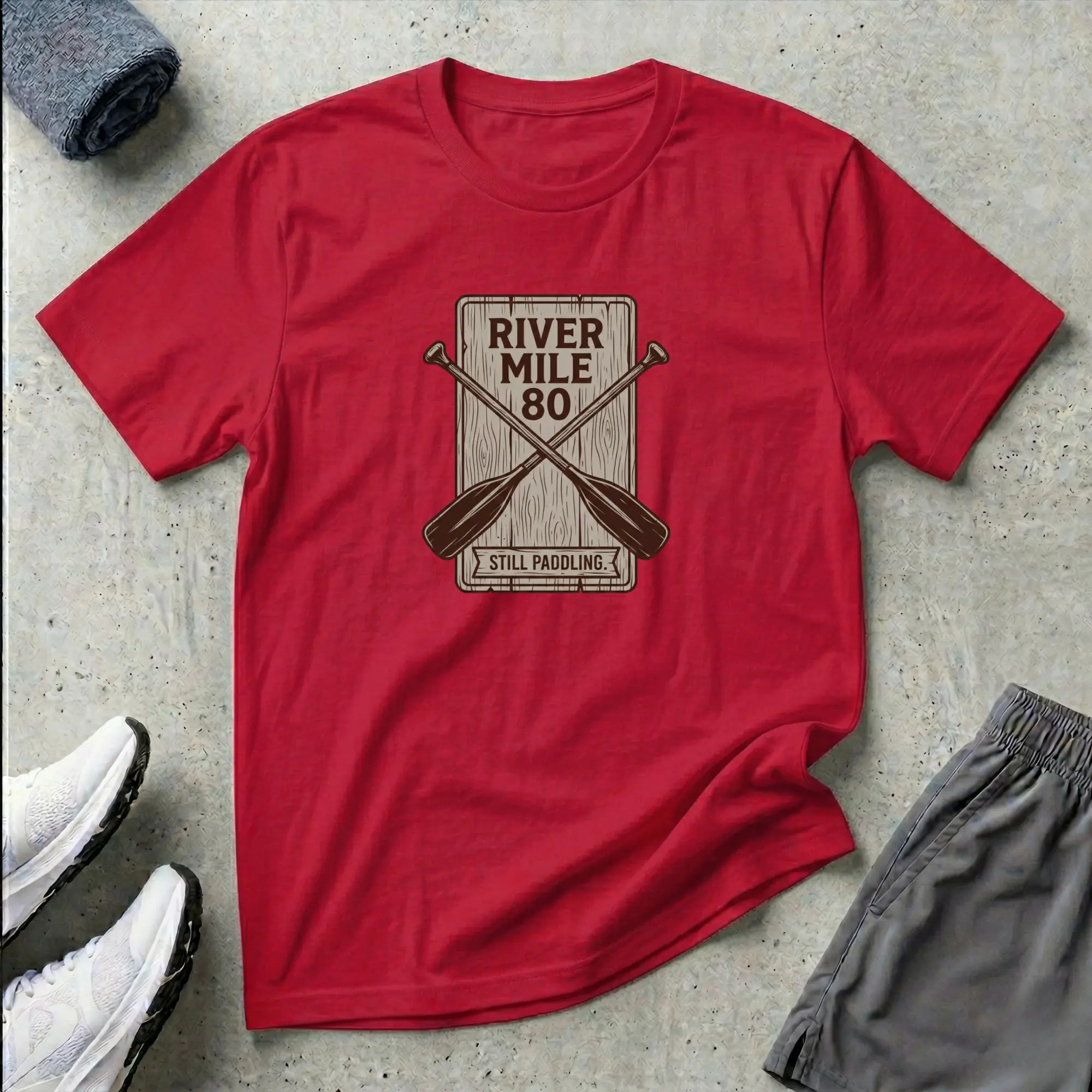 River Mile 80 - Still Paddling. Canoe T-Shirt Printify