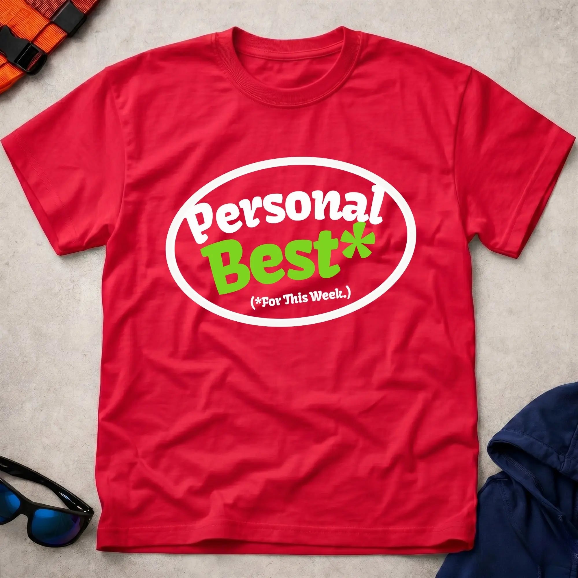 Red Personal Best* tee — funny racing paddler gift — Vector Paddle