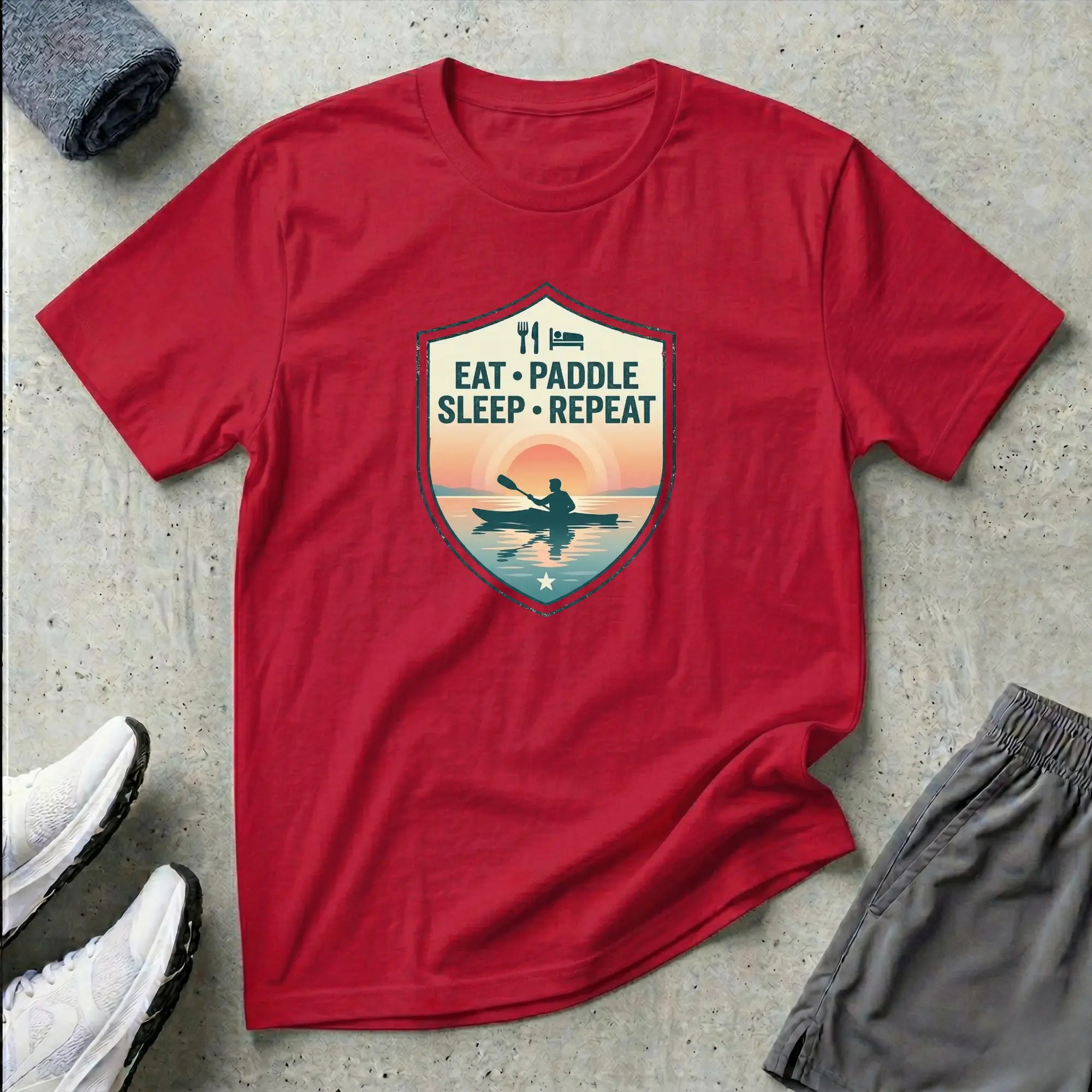 Eat Paddle Sleep Repeat. Ocean Kayak T-Shirt Printify