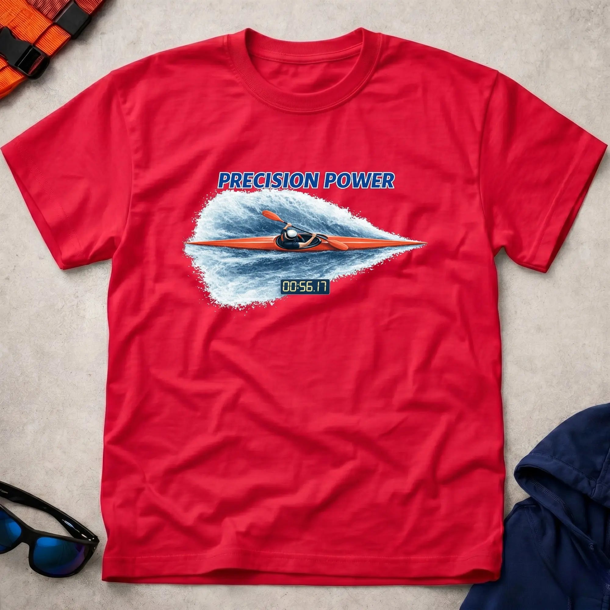 Red Precision Power Apex tee for kayak sprint paddlers