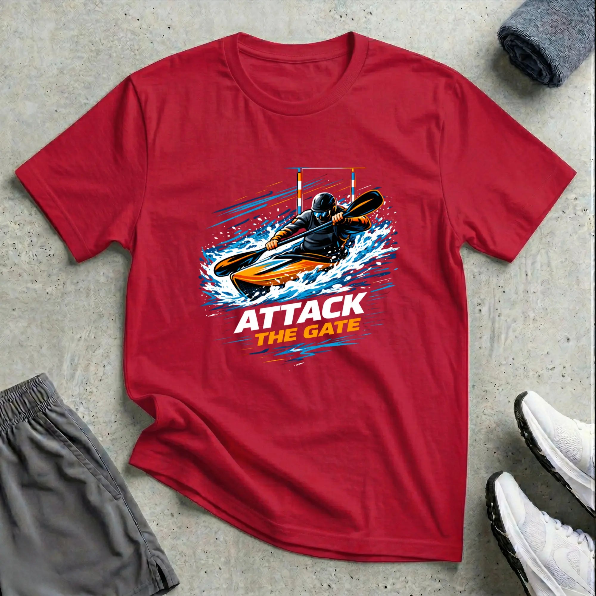 Attack The Gate. Kayak Cross Slalom T-Shirt Printify