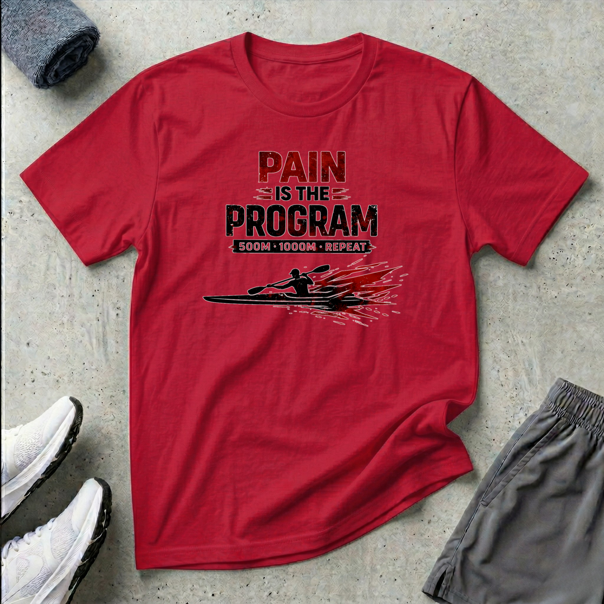 500m 1000m Repeat. Pain Is The Program. Kayak T-Shirt