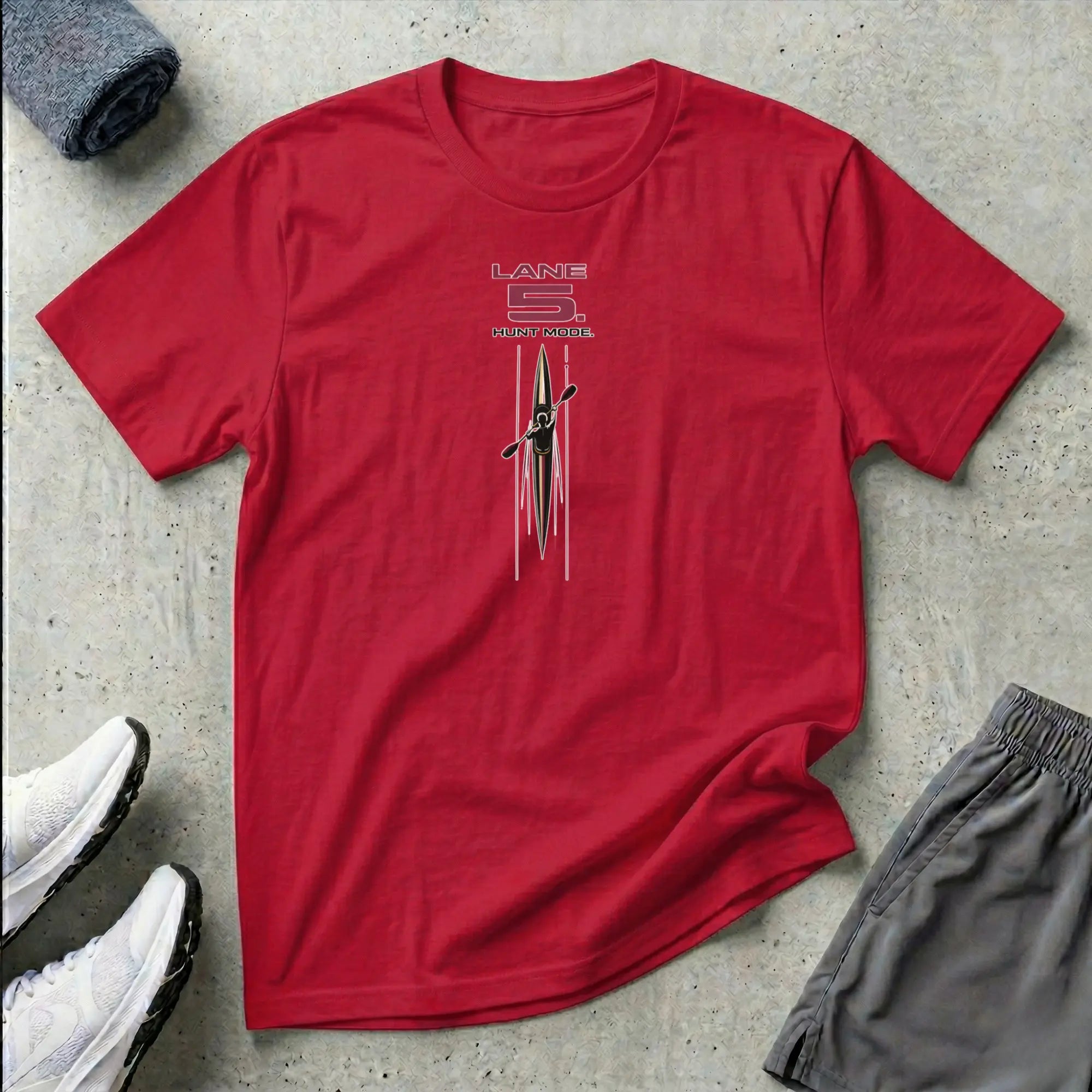 Lane 5. Hunt Mode. Kayak Sprint T-Shirt Printify