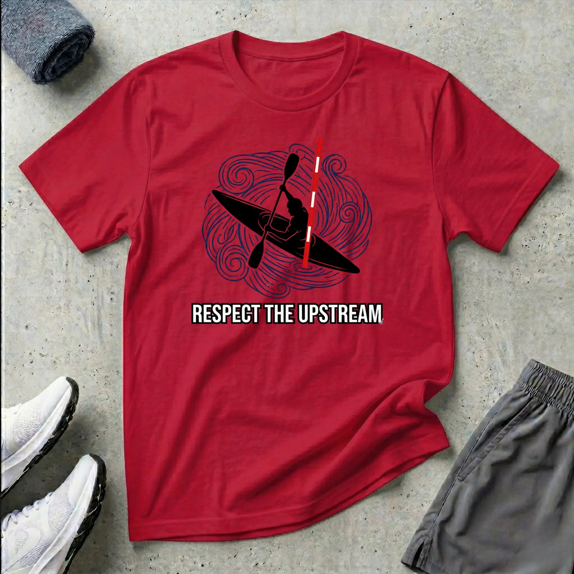 Respect The Upstream. Slalom Kayak T-Shirt Printify