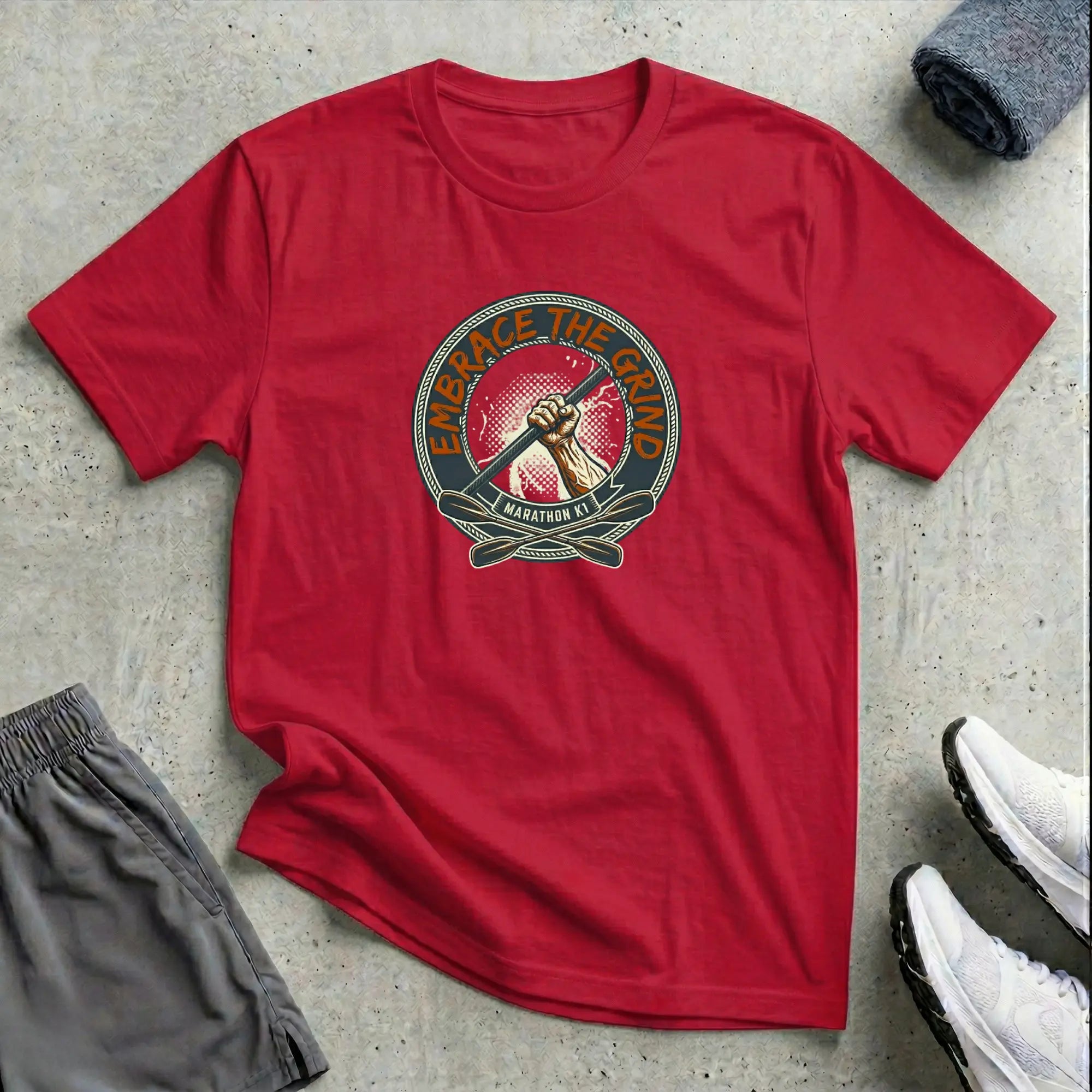 Embrace The Grind. Marathon K1 Kayak T-Shirt Printify