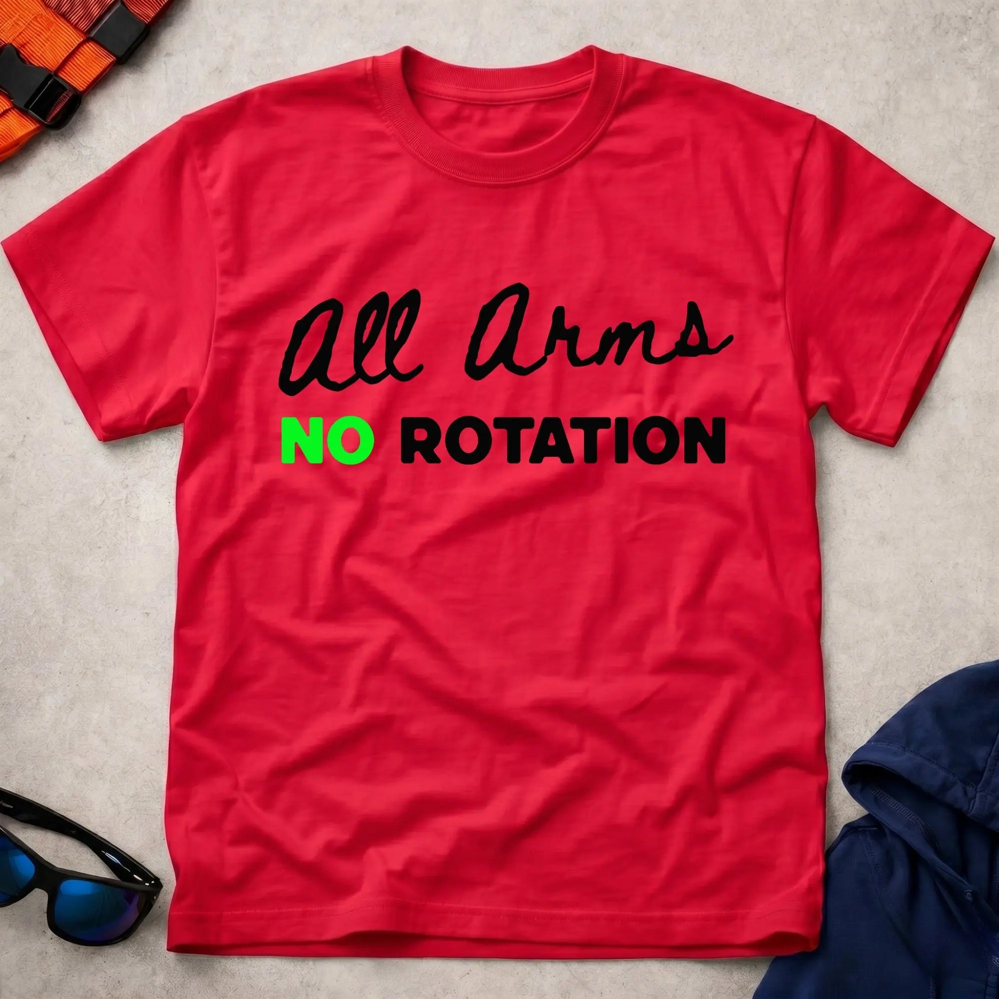 Red No Rotation tee — funny paddling technique gift — Vector Paddle