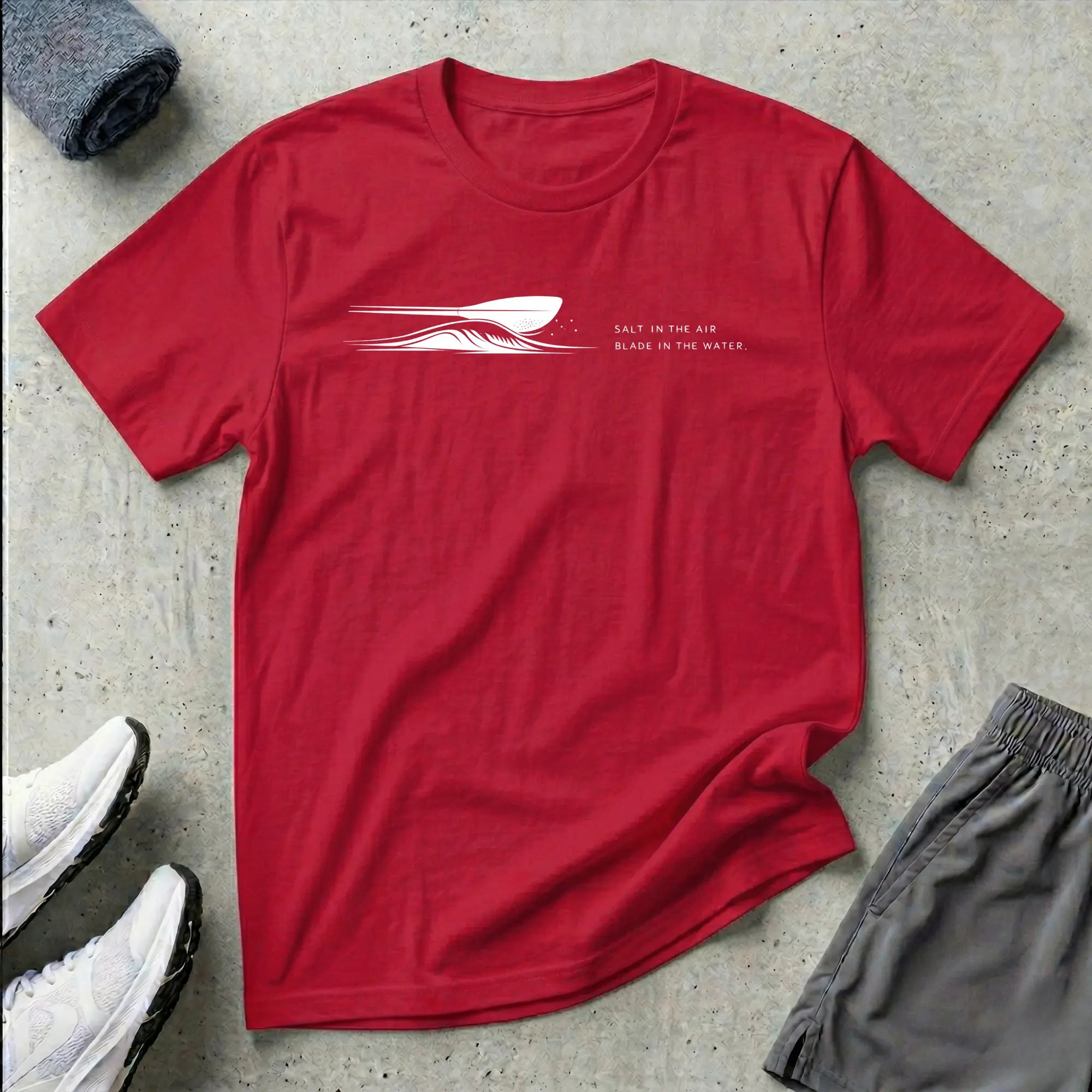 Salt In The Air - Blade In The Water. Ocean Kayak T-Shirt Printify