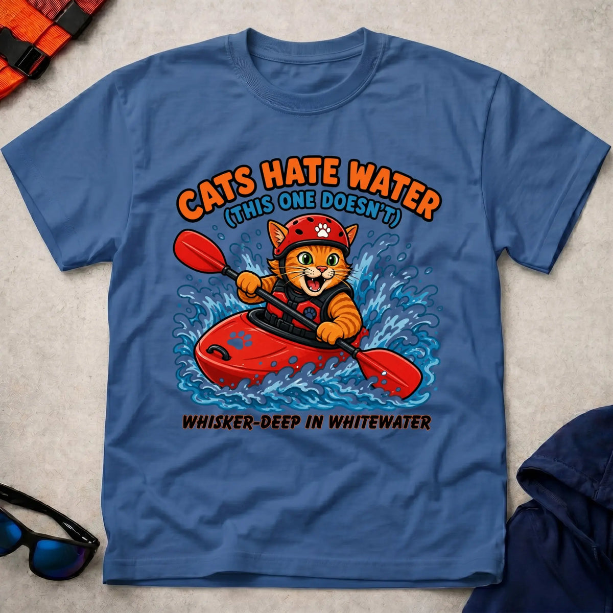 Royal Cats Hate Water tee — funny cat-lover paddling gift — Vector Paddle