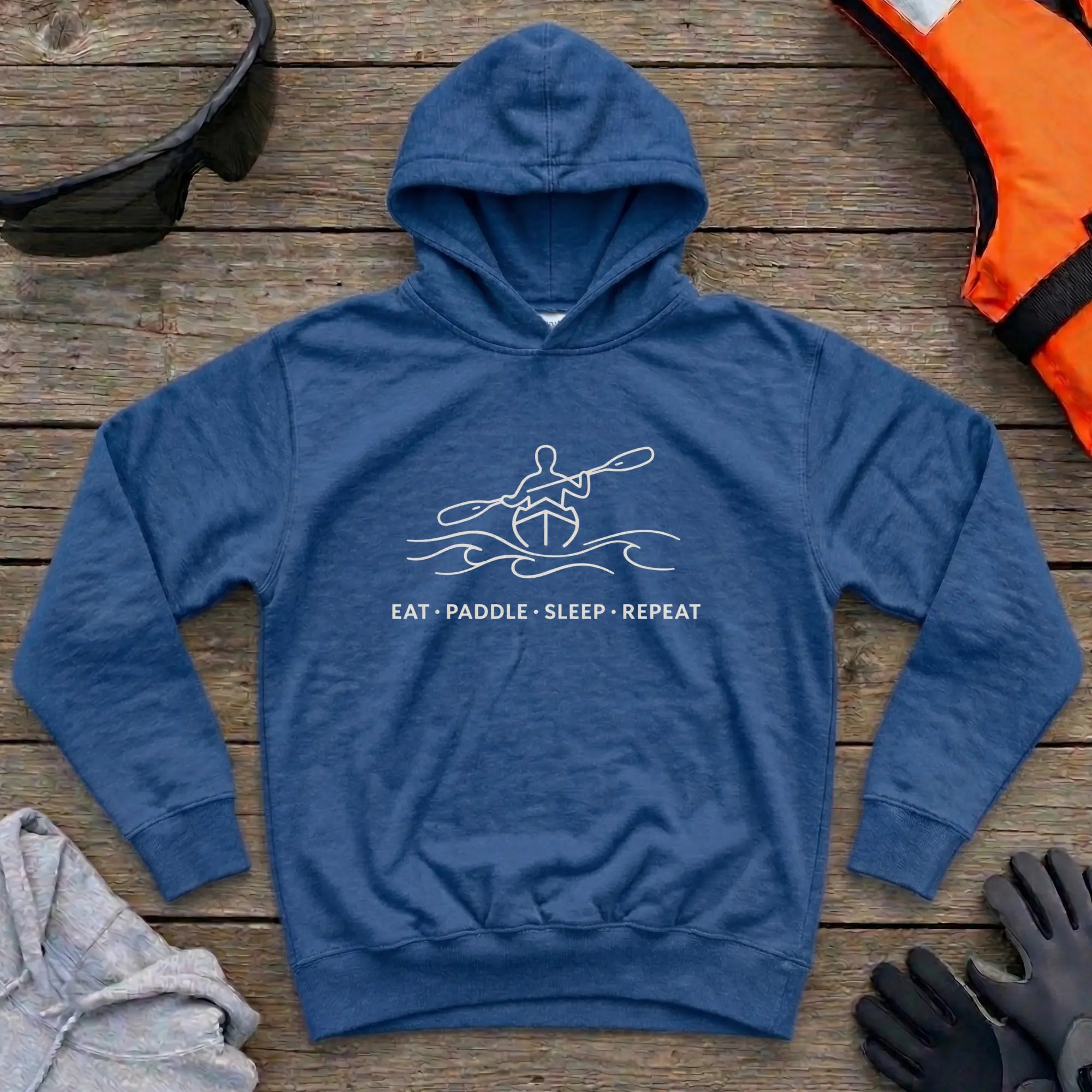 Hoodie - "Eat Paddle Sleep Repeat" | Kayak Printify