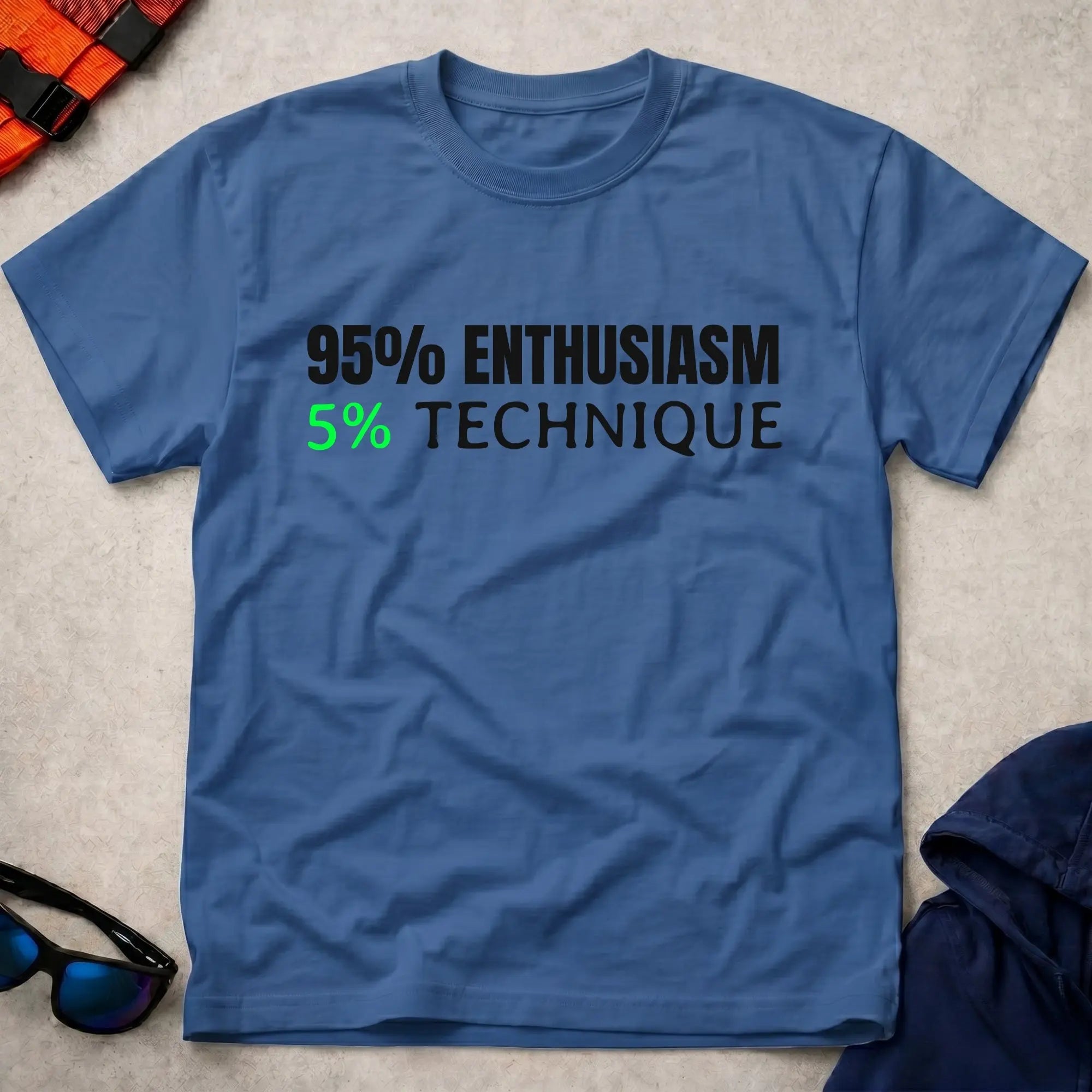 Royal 95% Enthusiasm tee — funny paddling gift for kayakers and canoeists — Vector Paddle