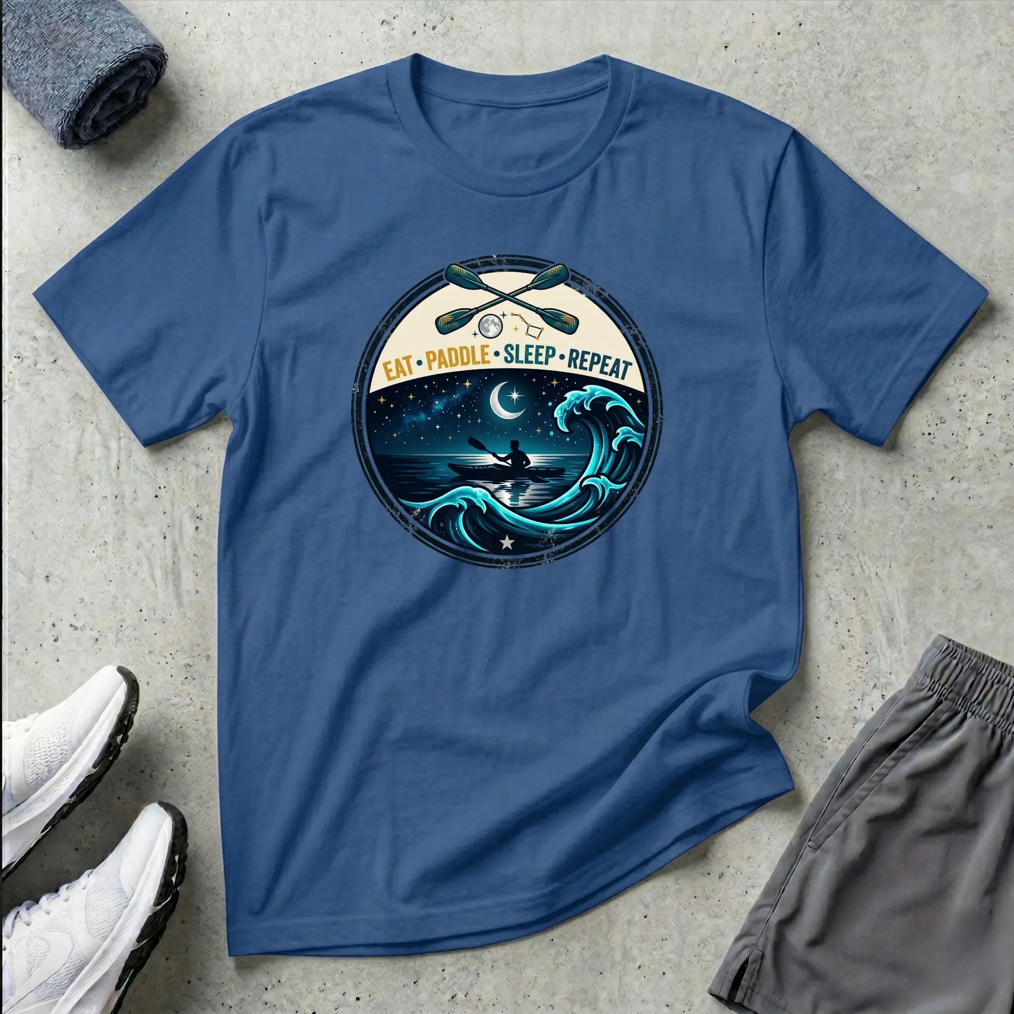 Ocean Paddling. Eat Paddle Sleep Repeat. Kayak T-Shirt Printify
