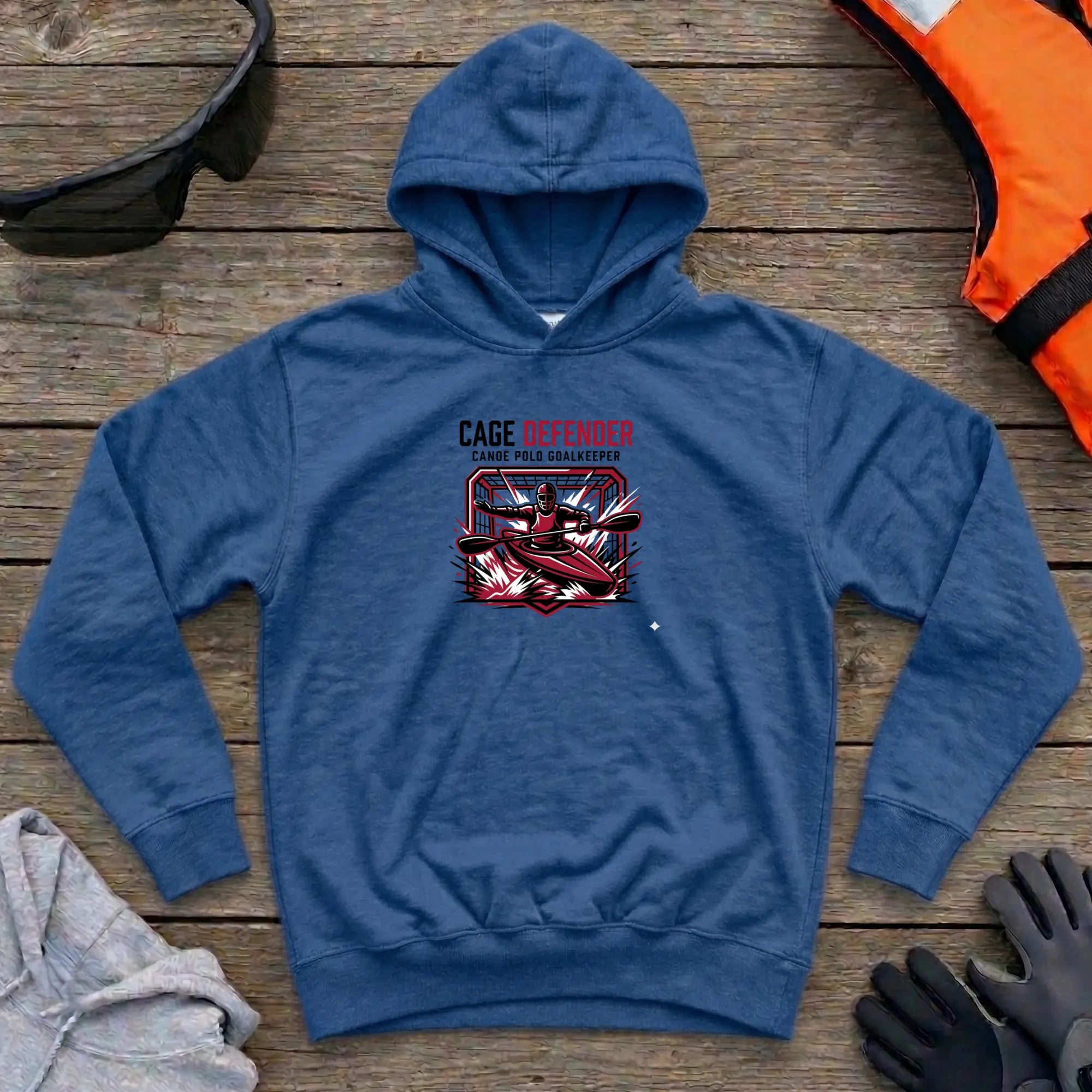 Hoodie - "Cage Defender" | Canoe Polo Printify