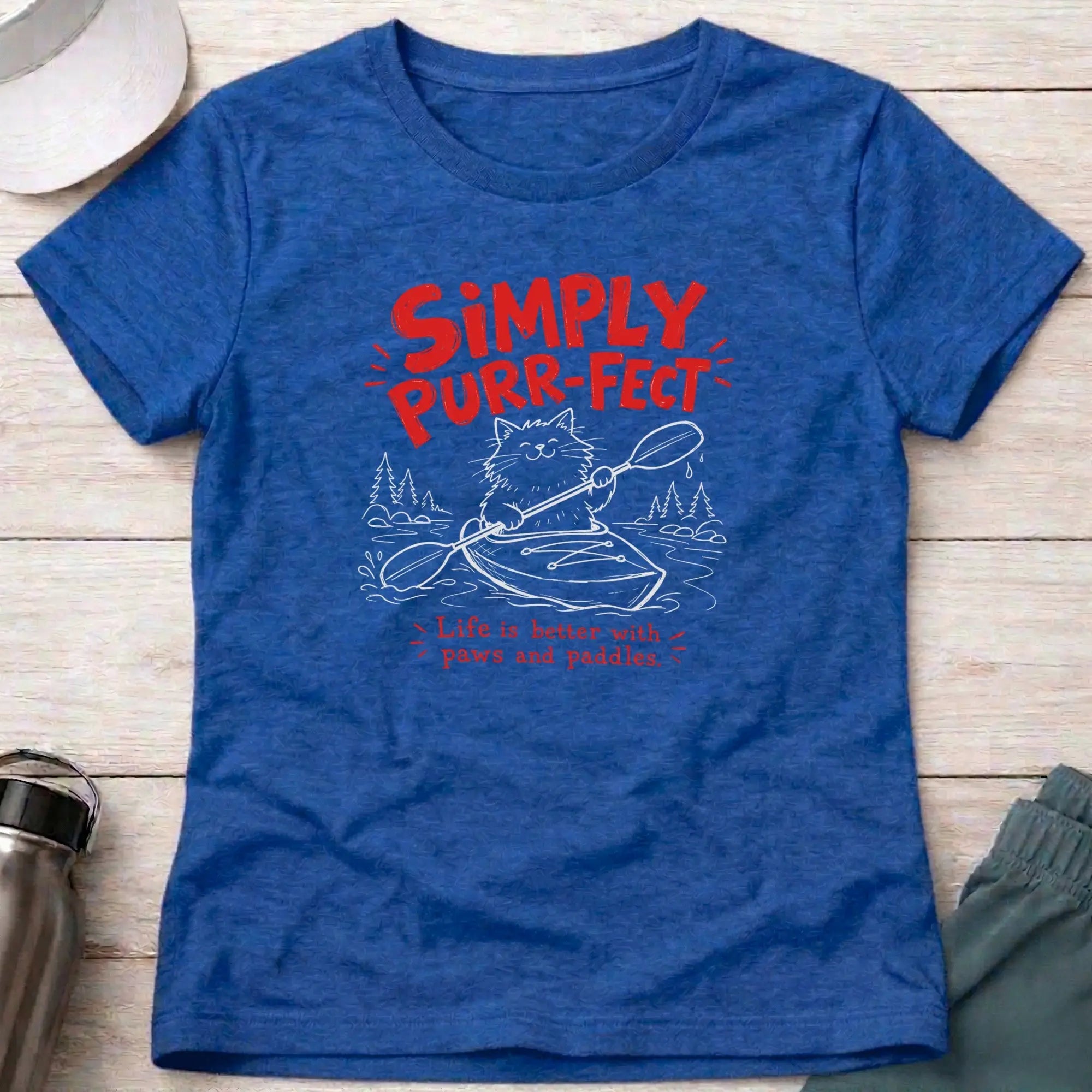Royal Simply Purr-fect fitted tee — cat-loving paddler gift — Vector Paddle