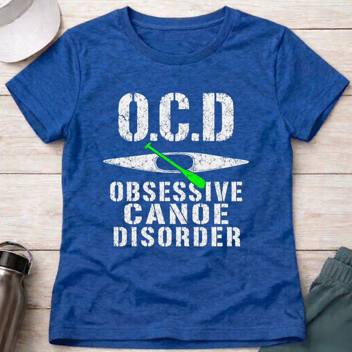 Royal Obsessive Canoe Disorder fitted tee — funny canoe-obsessed gift for women — Vector Paddle