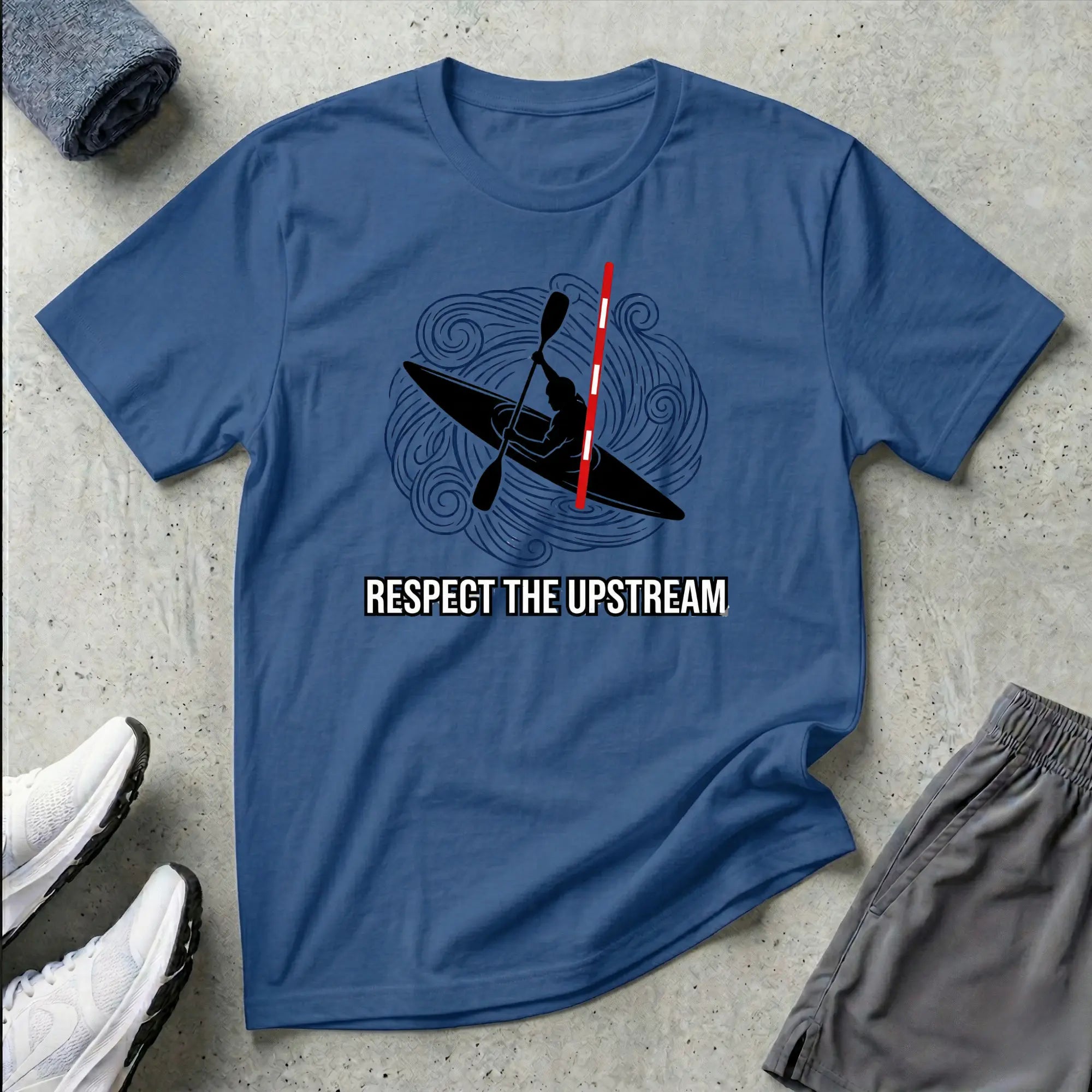 Respect The Upstream. Slalom Kayak T-Shirt Printify