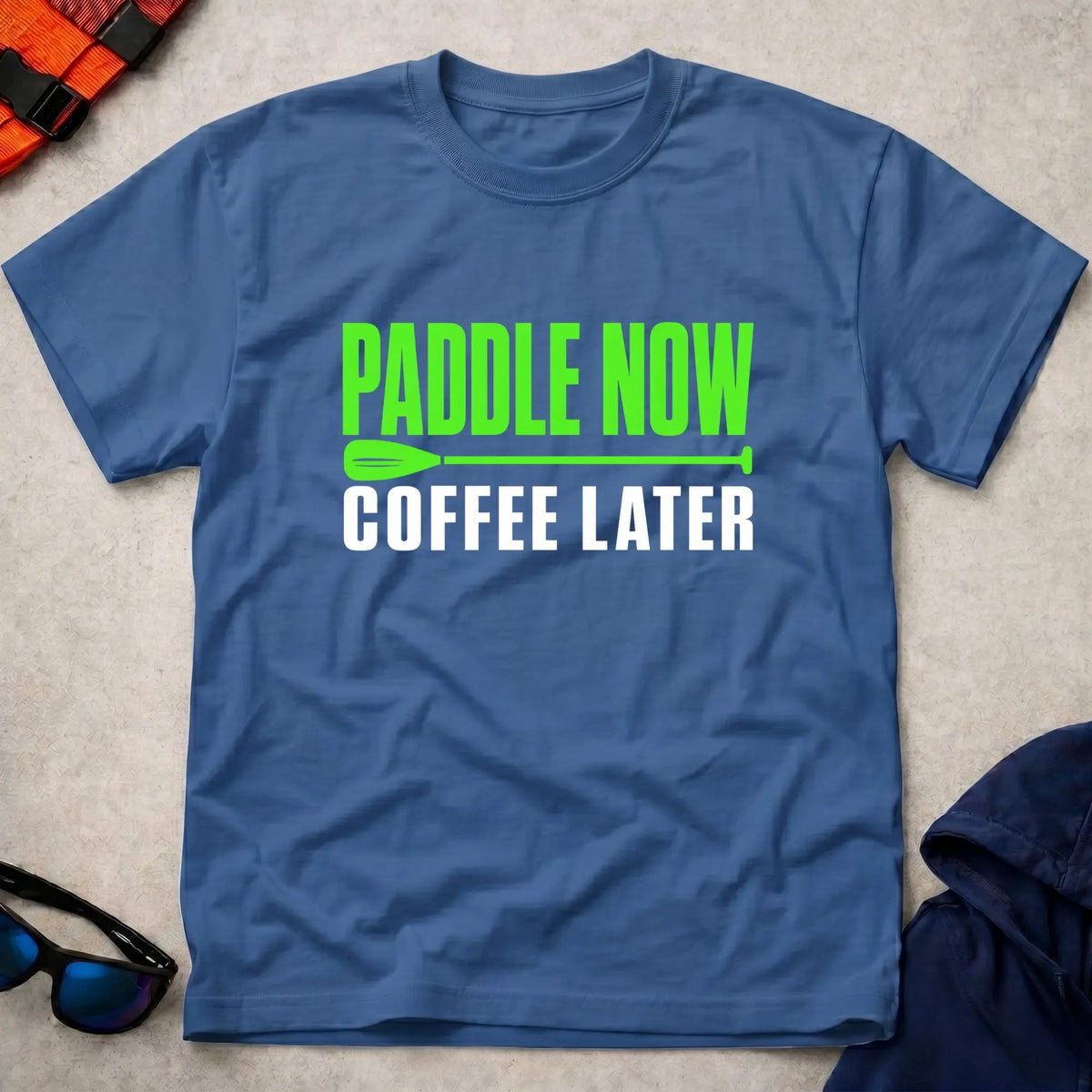 Royal Paddle Now, Coffee Later Tee - Vector Paddle