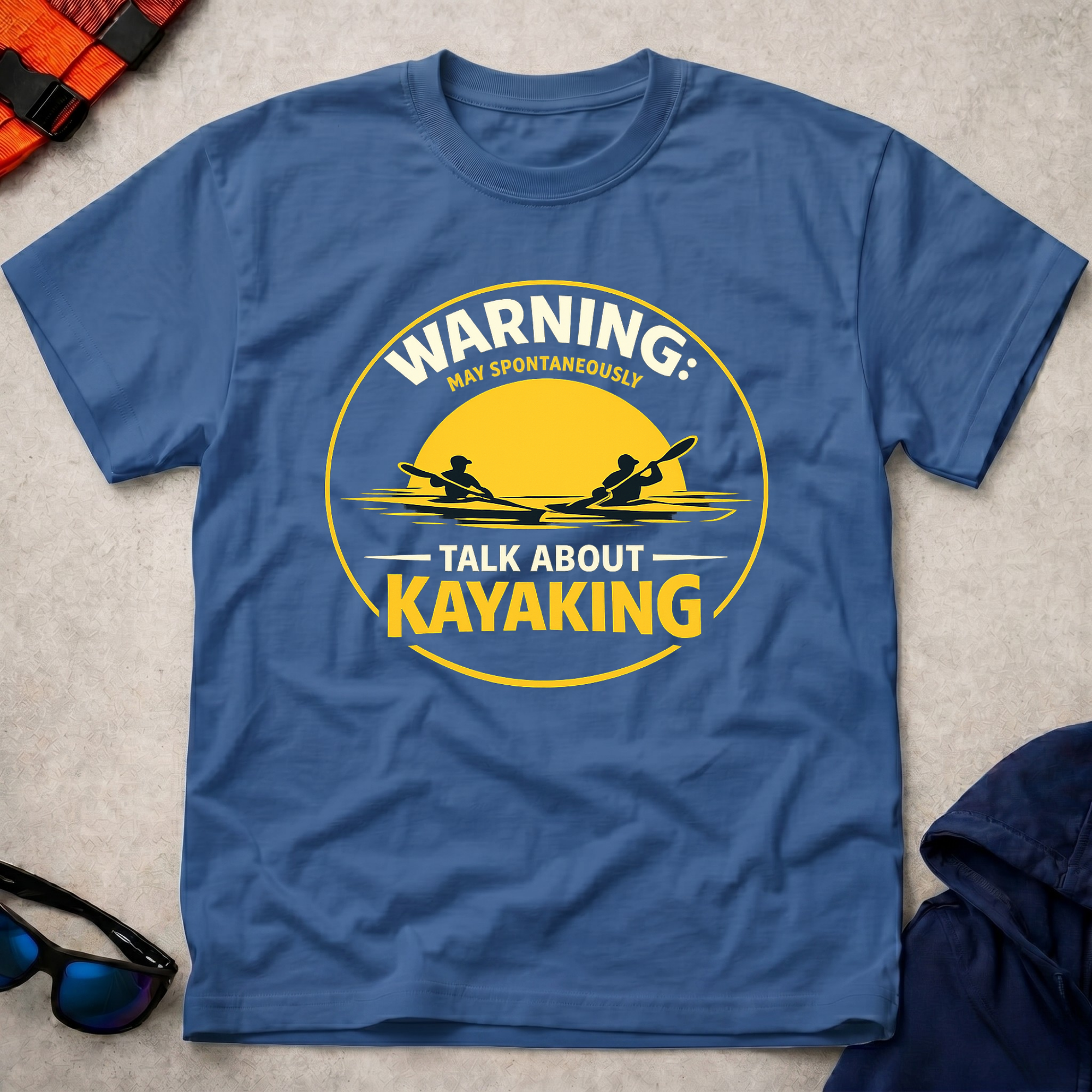 Drift May Spontaneously Talk About Kayaking Tee 