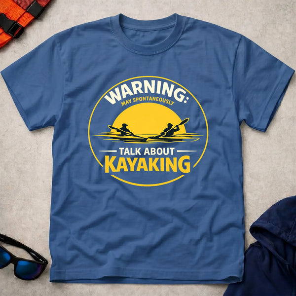 May Spontaneously Talk About Kayaking DRIFT Vector unisex tee in Royal — DRIFT Vector tee — Vector Paddle