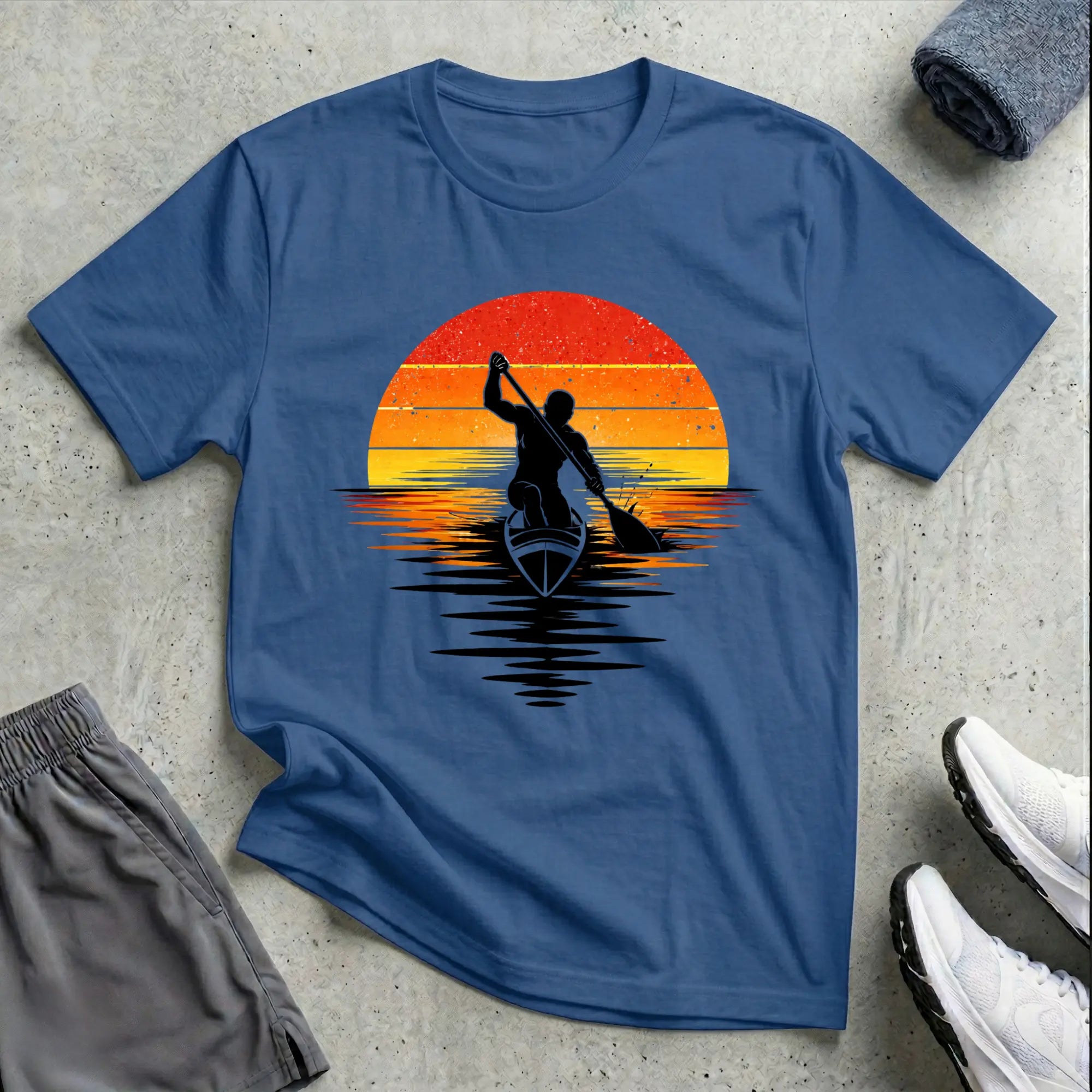 Modern Sunset. Canoe Relaxed T-Shirt Printify