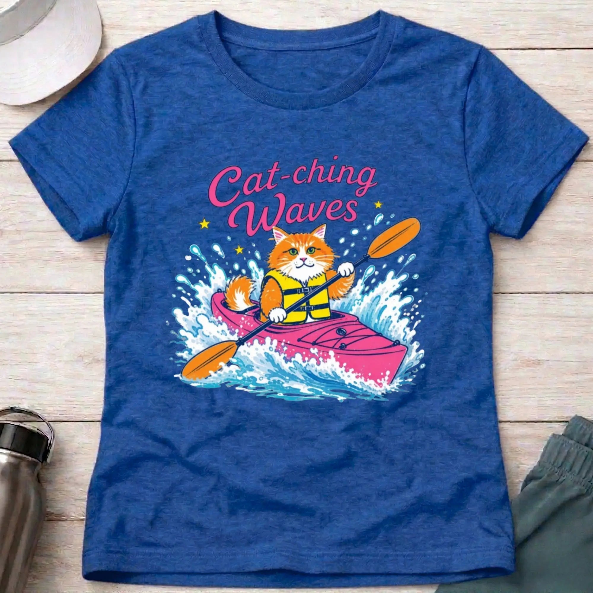 Royal Cat-ching Waves cat fitted paddling tee — Vector Paddle