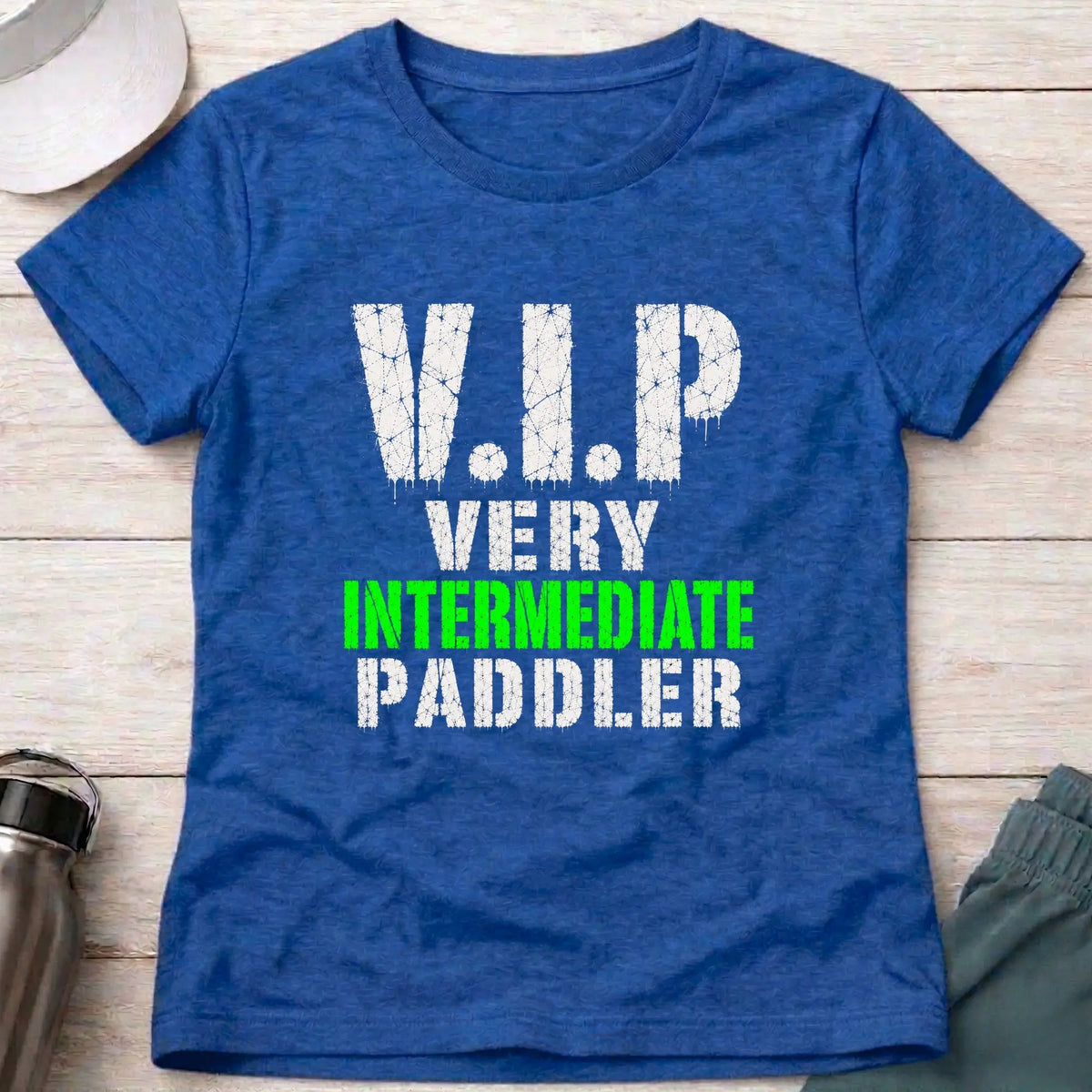 Royal Very Intermediate Paddler fitted tee — funny paddling gift for women — Vector Paddle