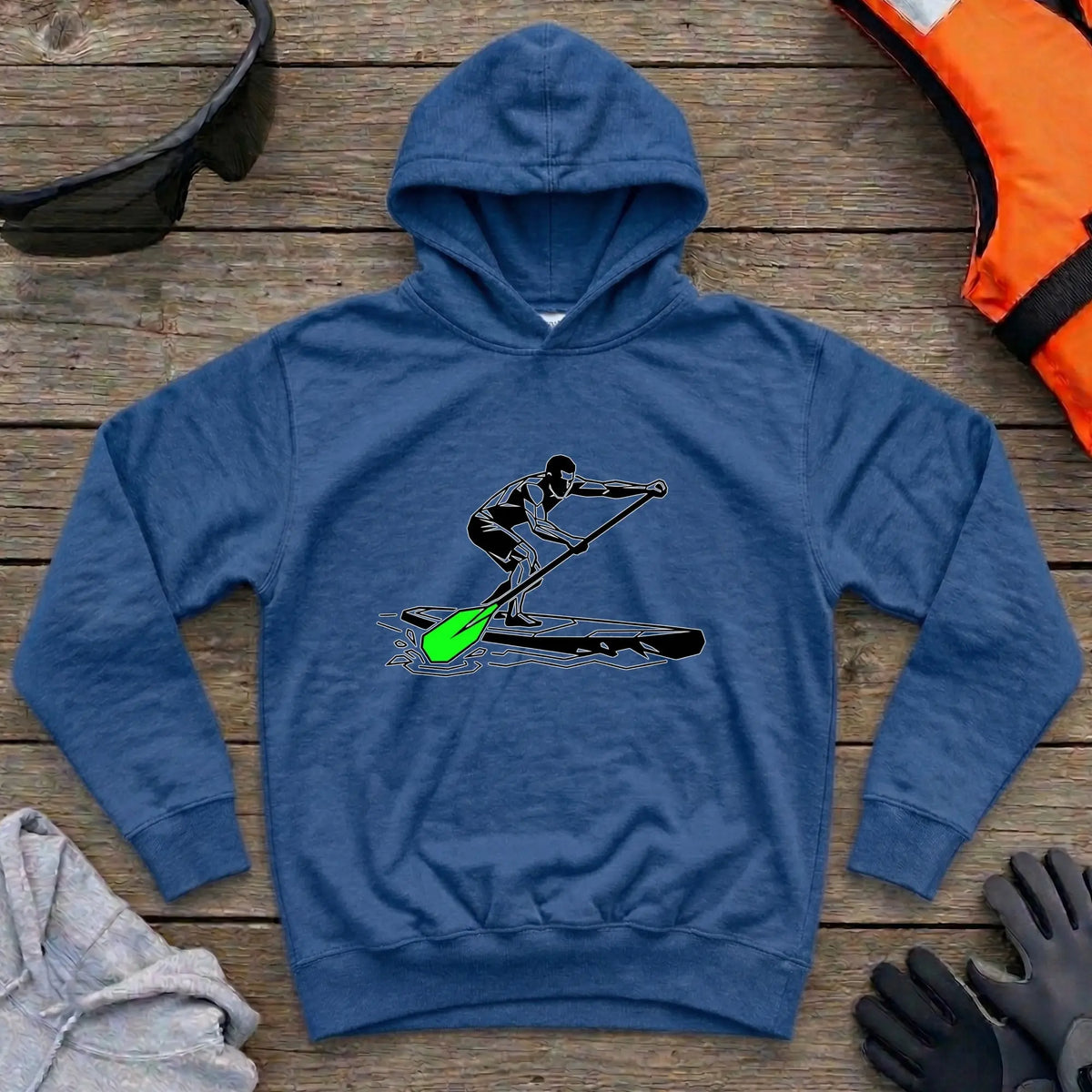 SUP Paddler hoodie in Royal — stand-up paddleboarding design — Vector Paddle