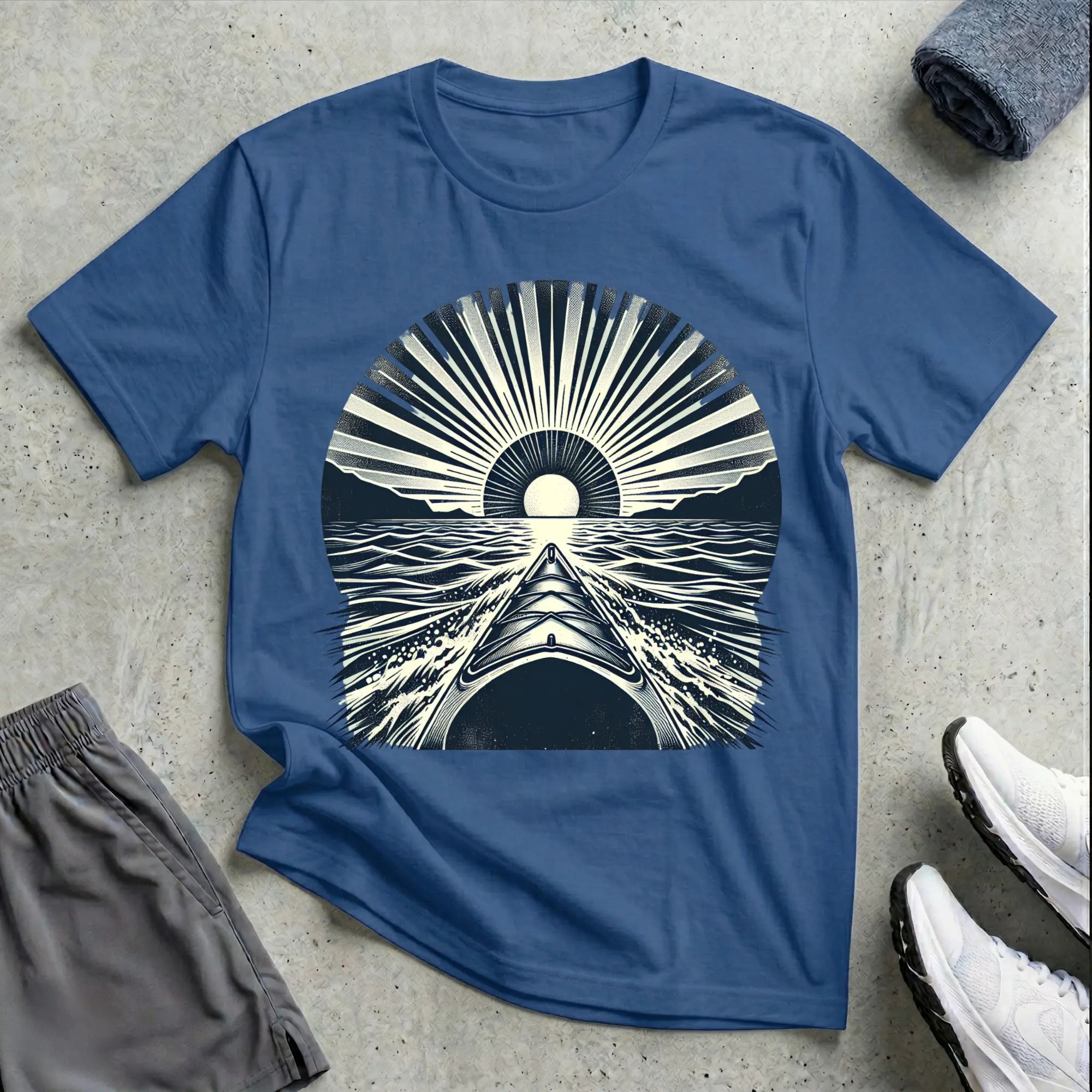 Vintage B&W Sunset. Relaxed T-Shirt Printify