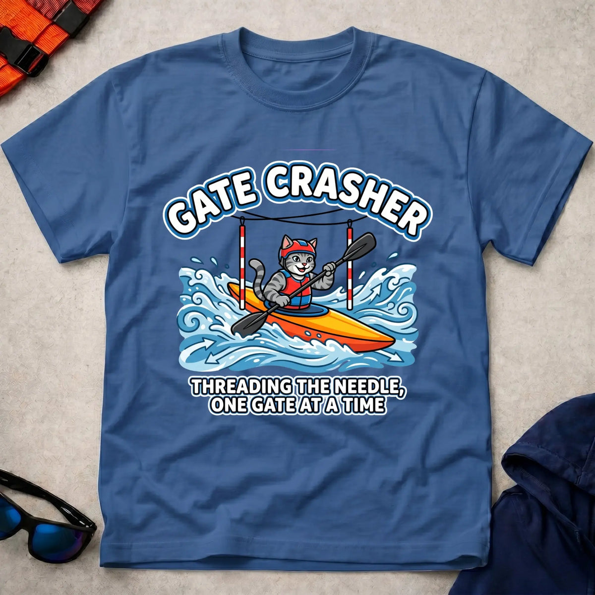 Royal Gate Crasher tee — slalom gate paddling gift — Vector Paddle