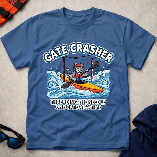 Royal Gate Crasher tee — slalom gate paddling gift — Vector Paddle
