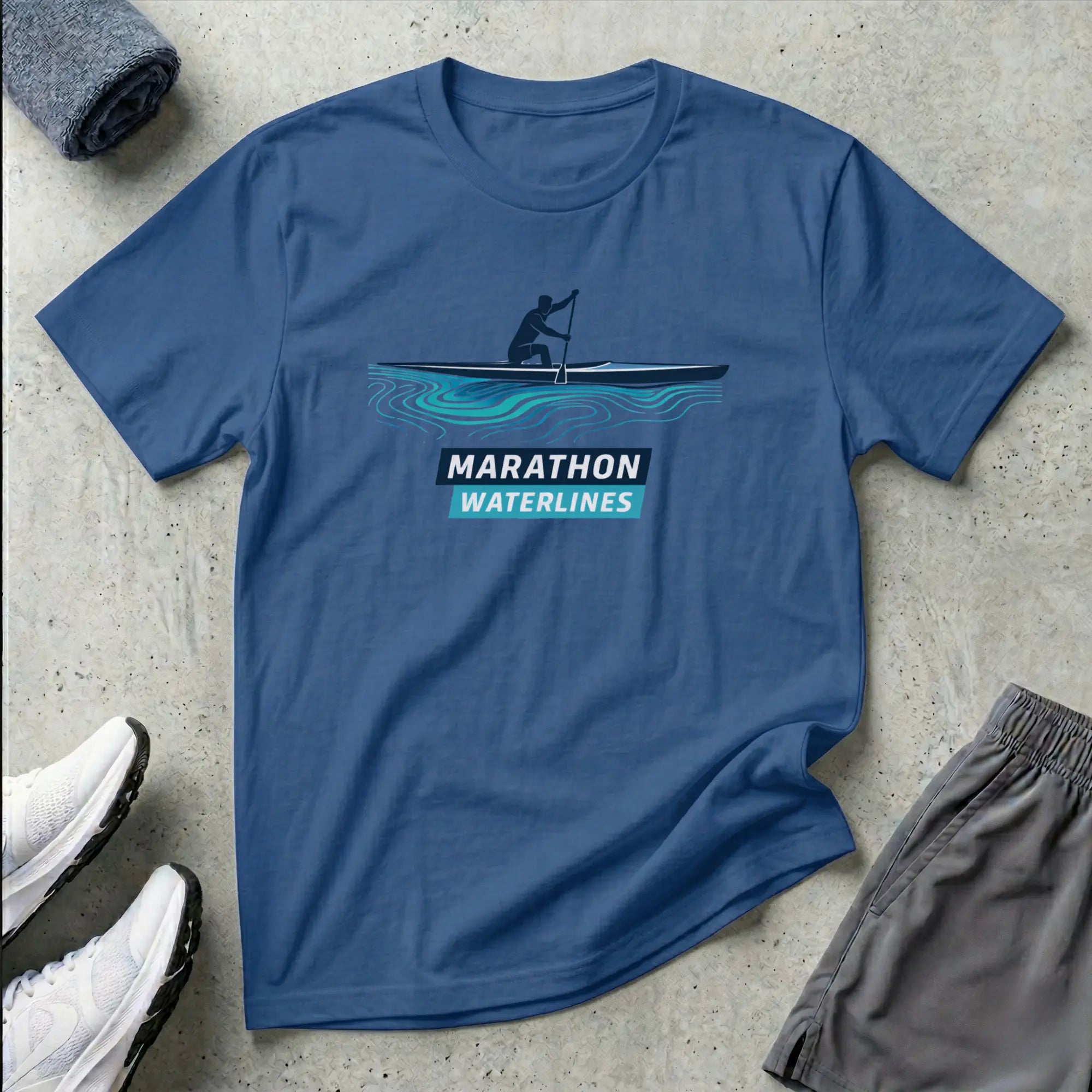 Marathon Waterlines. C1 Canoe T-Shirt Printify