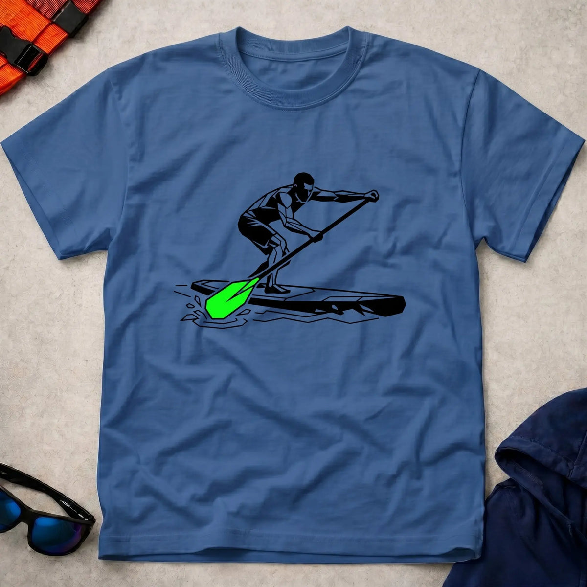 Royal SUP Paddler t-shirt for stand-up paddleboarding fans, Vector Paddle