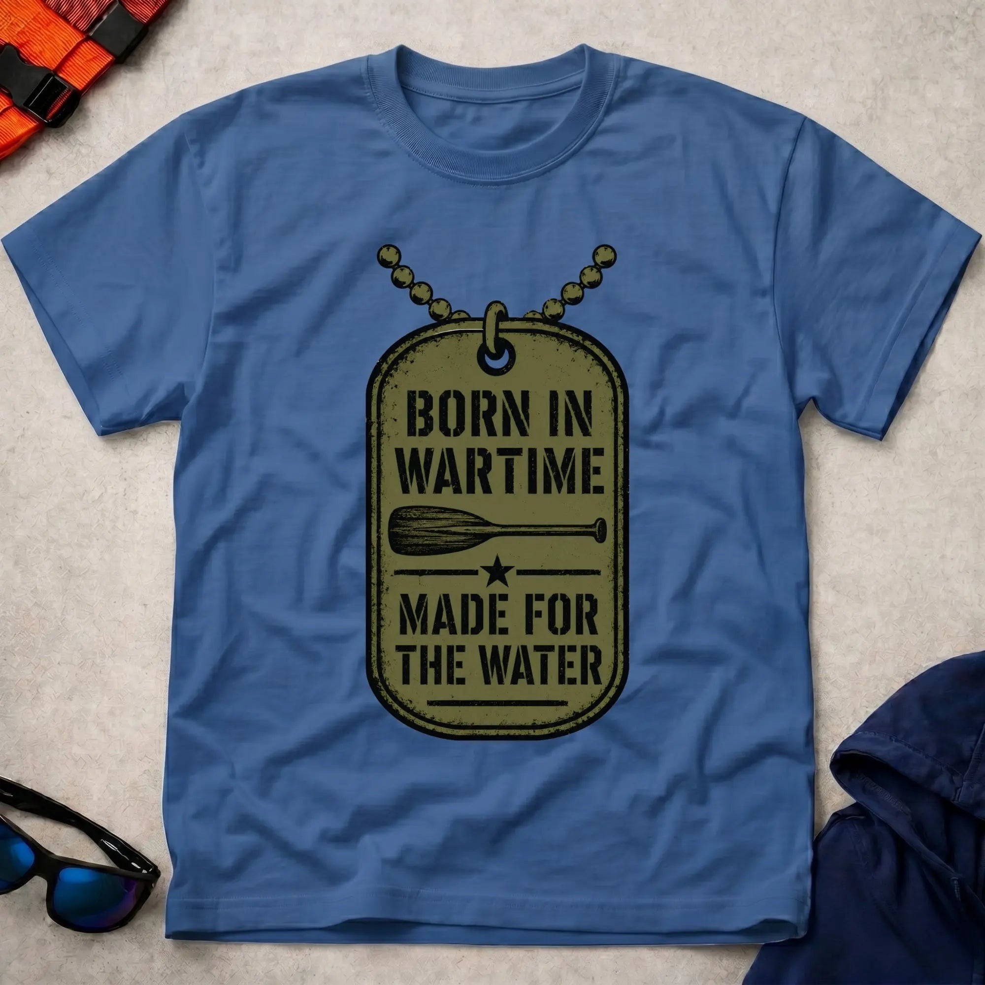 Born In Wartime military dog tag paddling tee | Vector Paddle