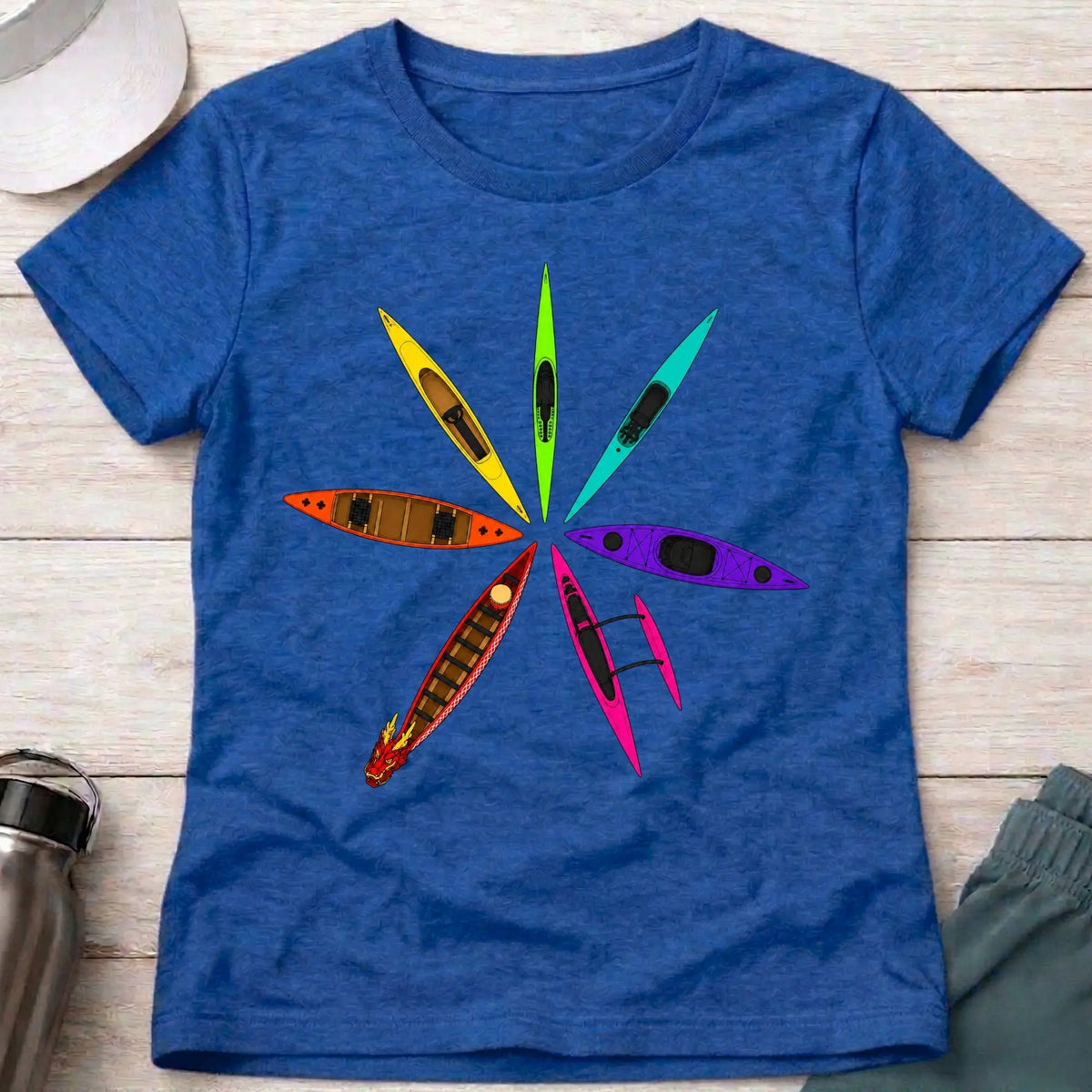 Royal Full Bloom fitted paddling tee with bold multicolour graphic — Vector Paddle