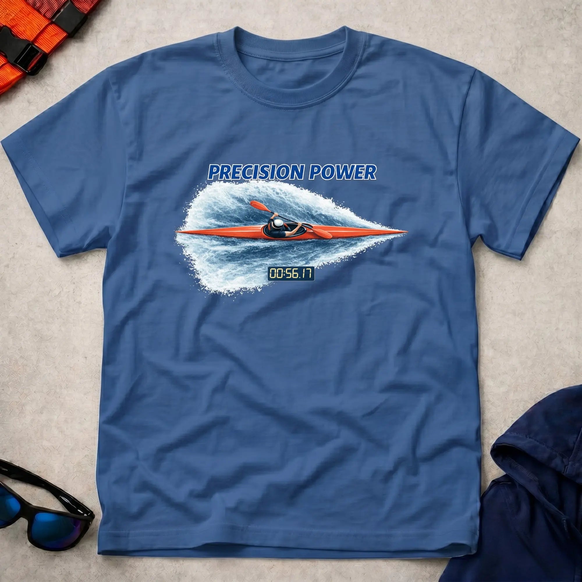 Royal blue Precision Power Apex tee for kayak sprint paddlers